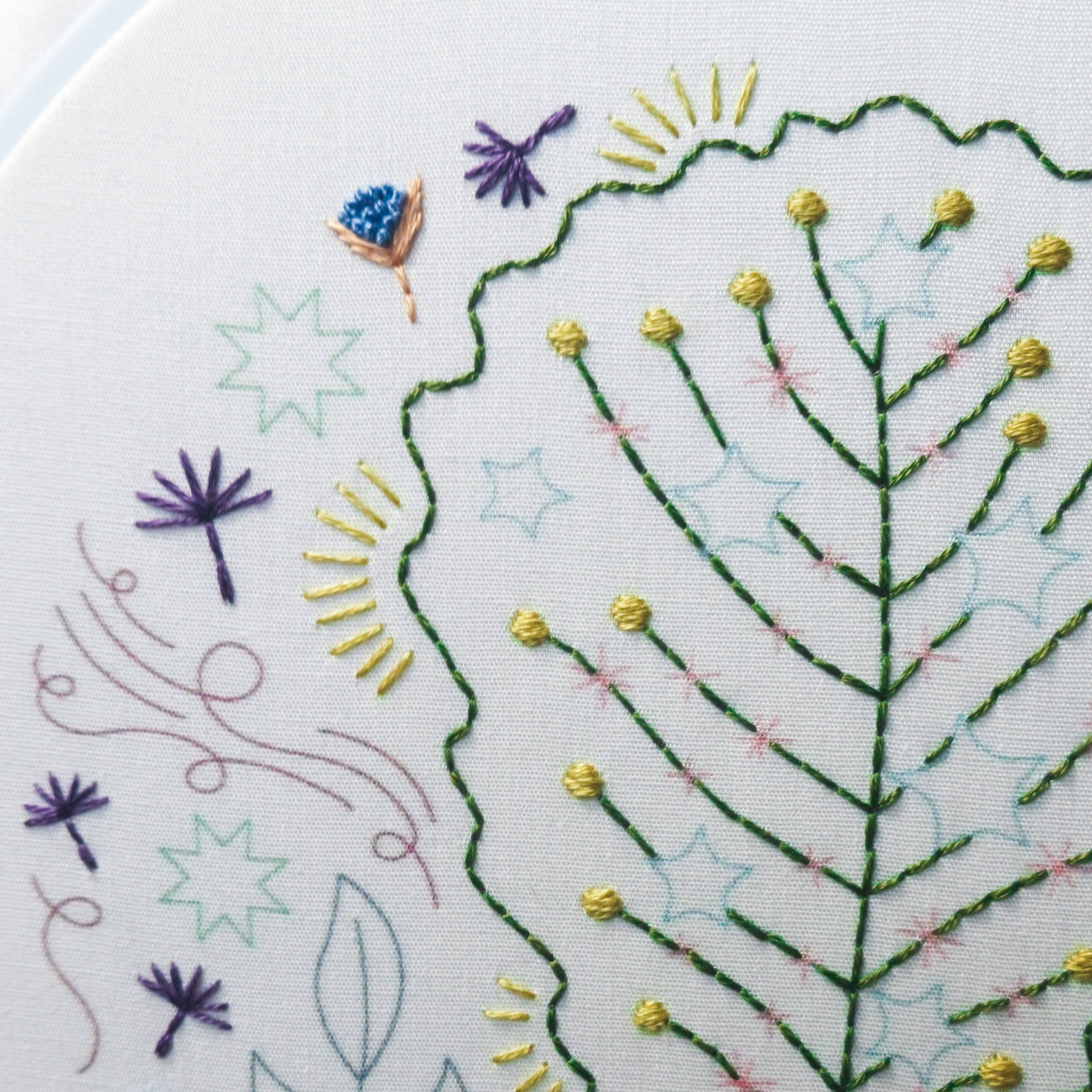 Cozy Blue Autumn embroidery kit