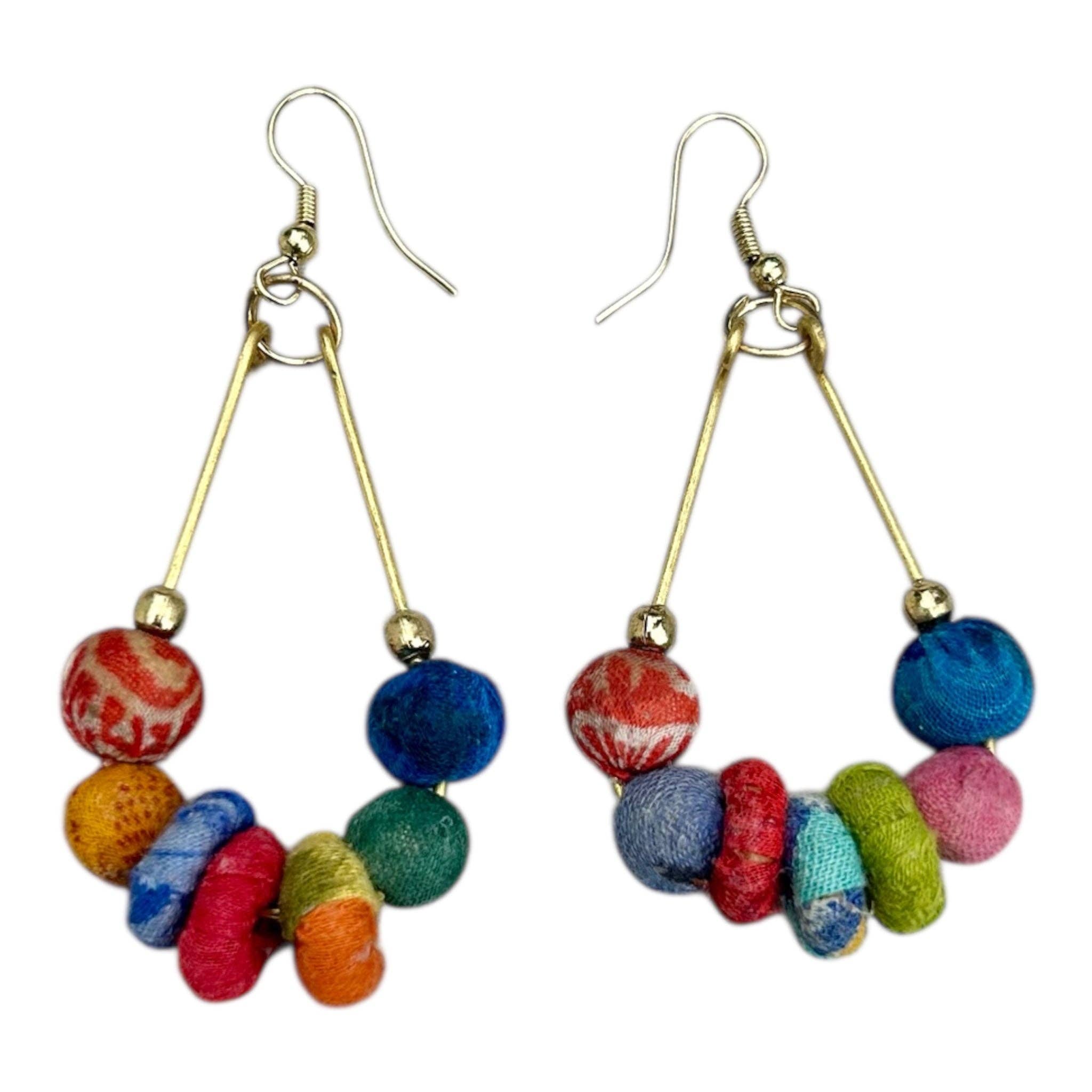 Boho Teardrop Fabric Earrings