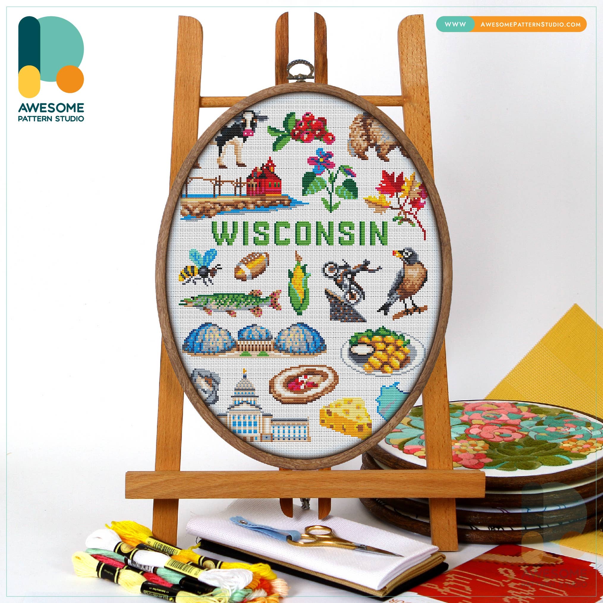 CS1928 Wisconsin Collection, Counted Cross Stitch Kit