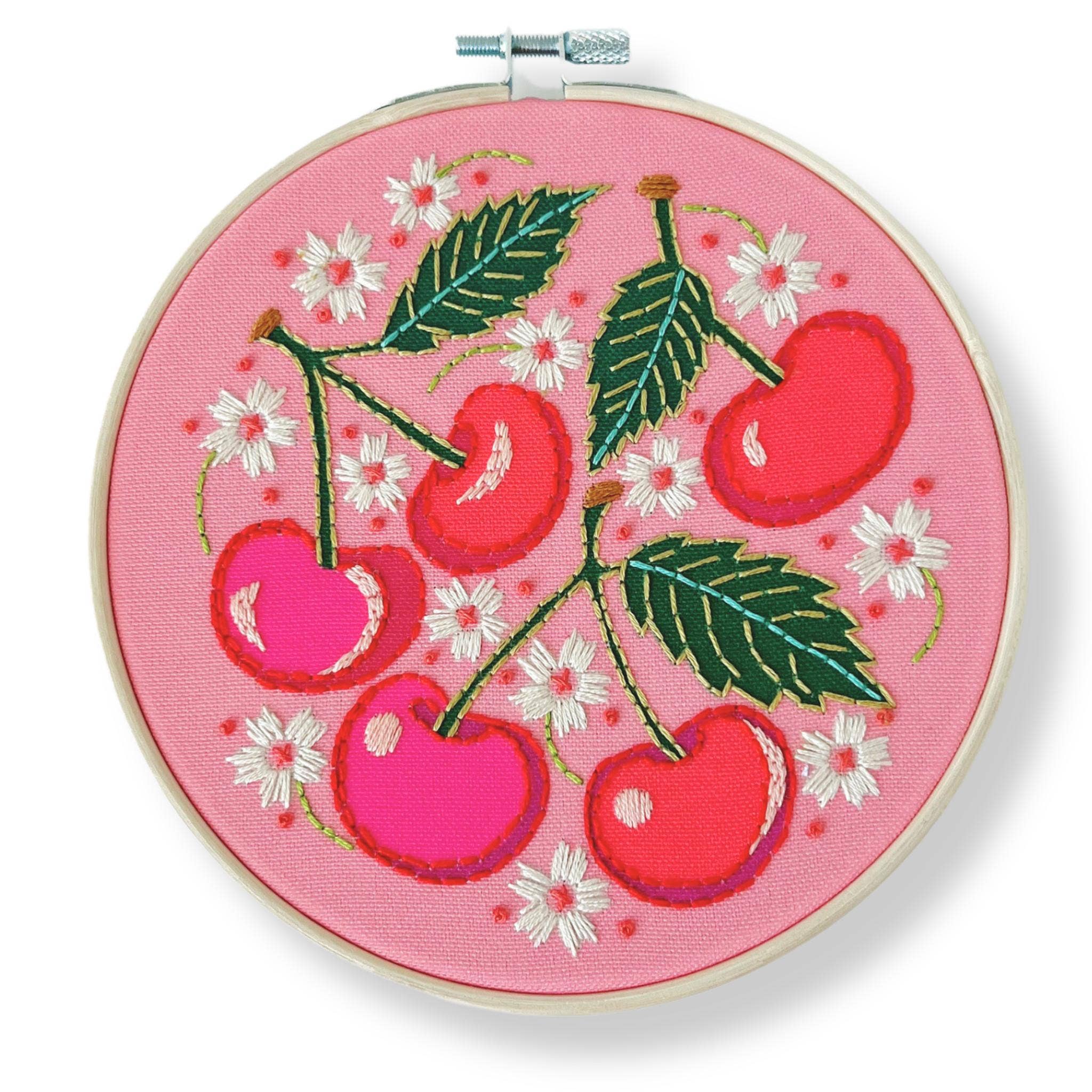 RikRack Cherries Embroidery Kit