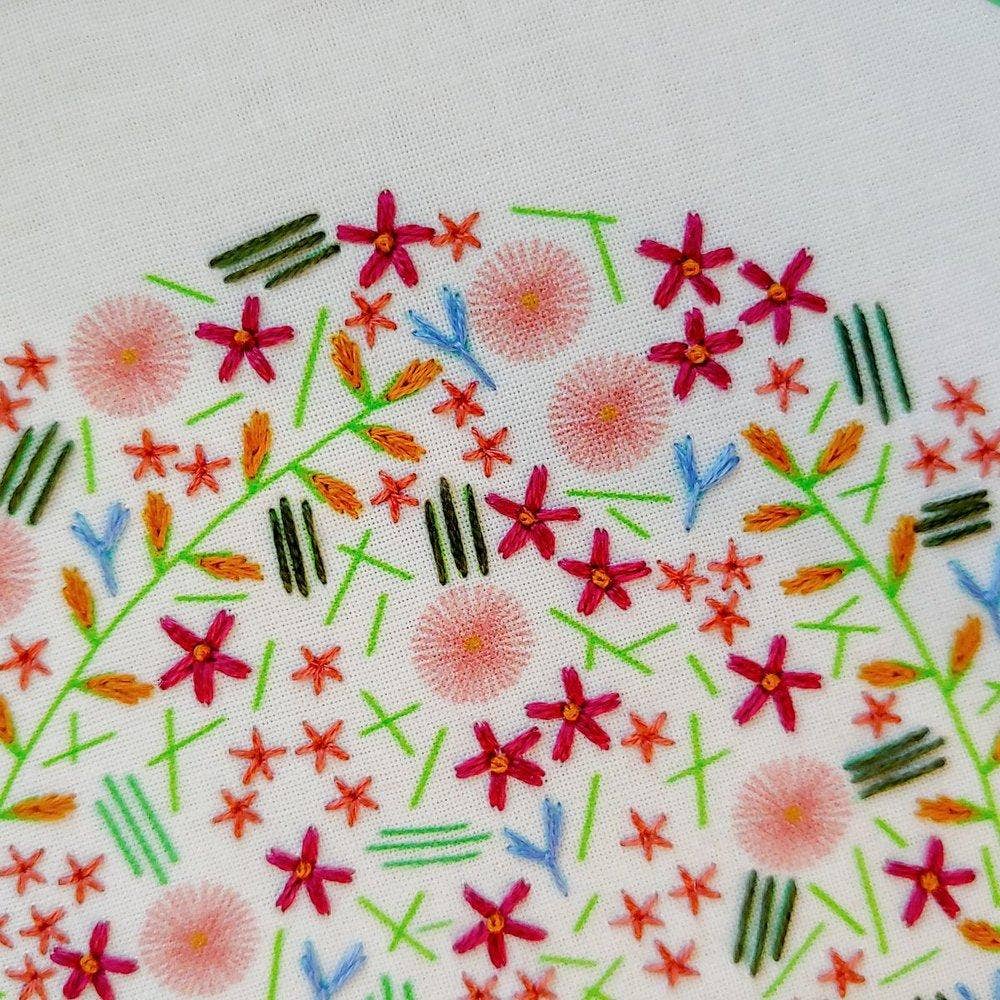 Cozy Blue Wildflower embroidery kit