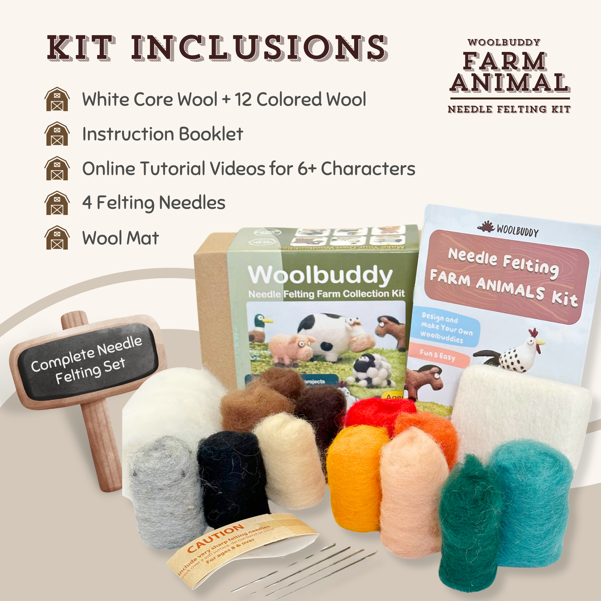 Woolbuddy Needle Felting Farm Collection Kit