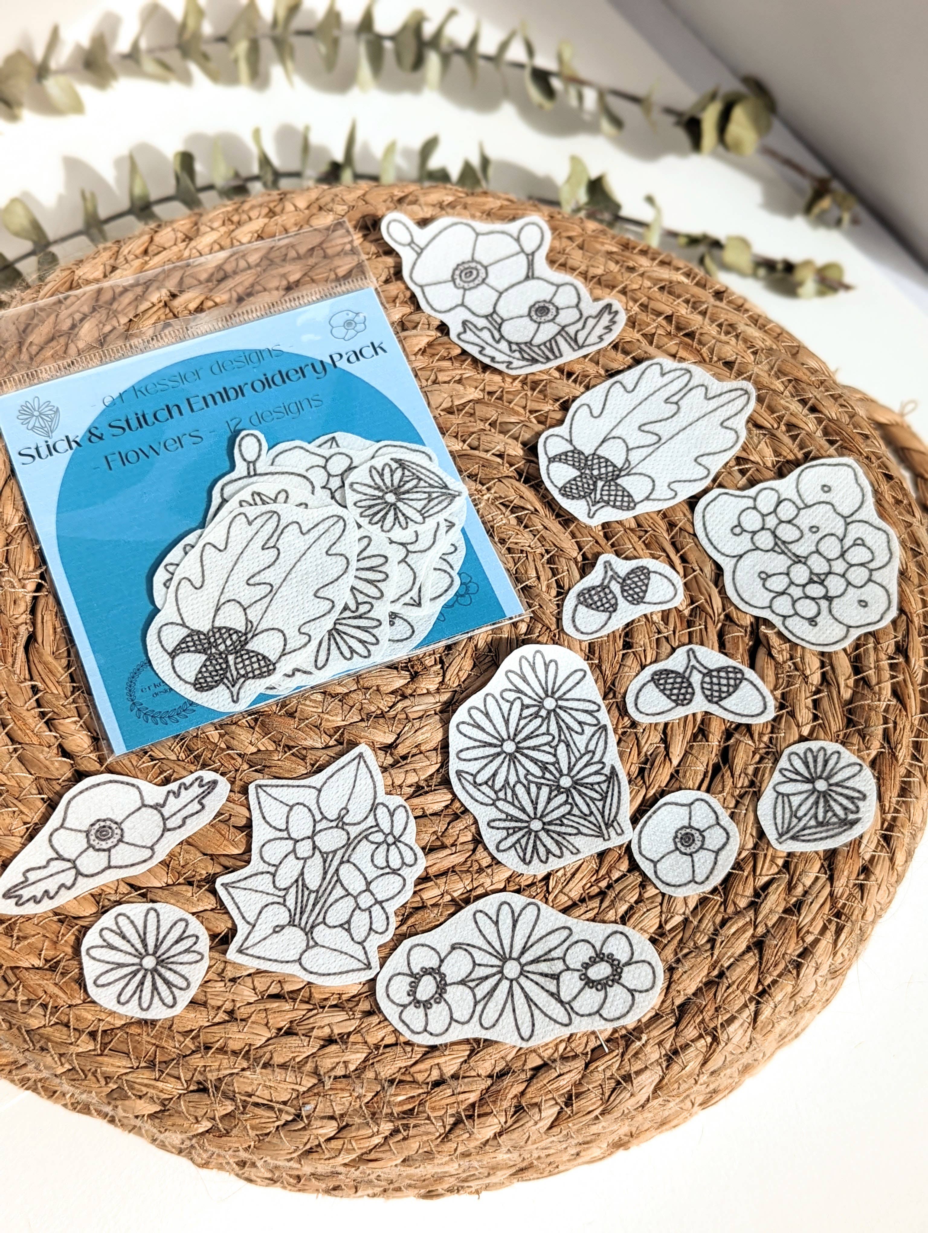 Flowers Stick & Stitch Embroidery Pack