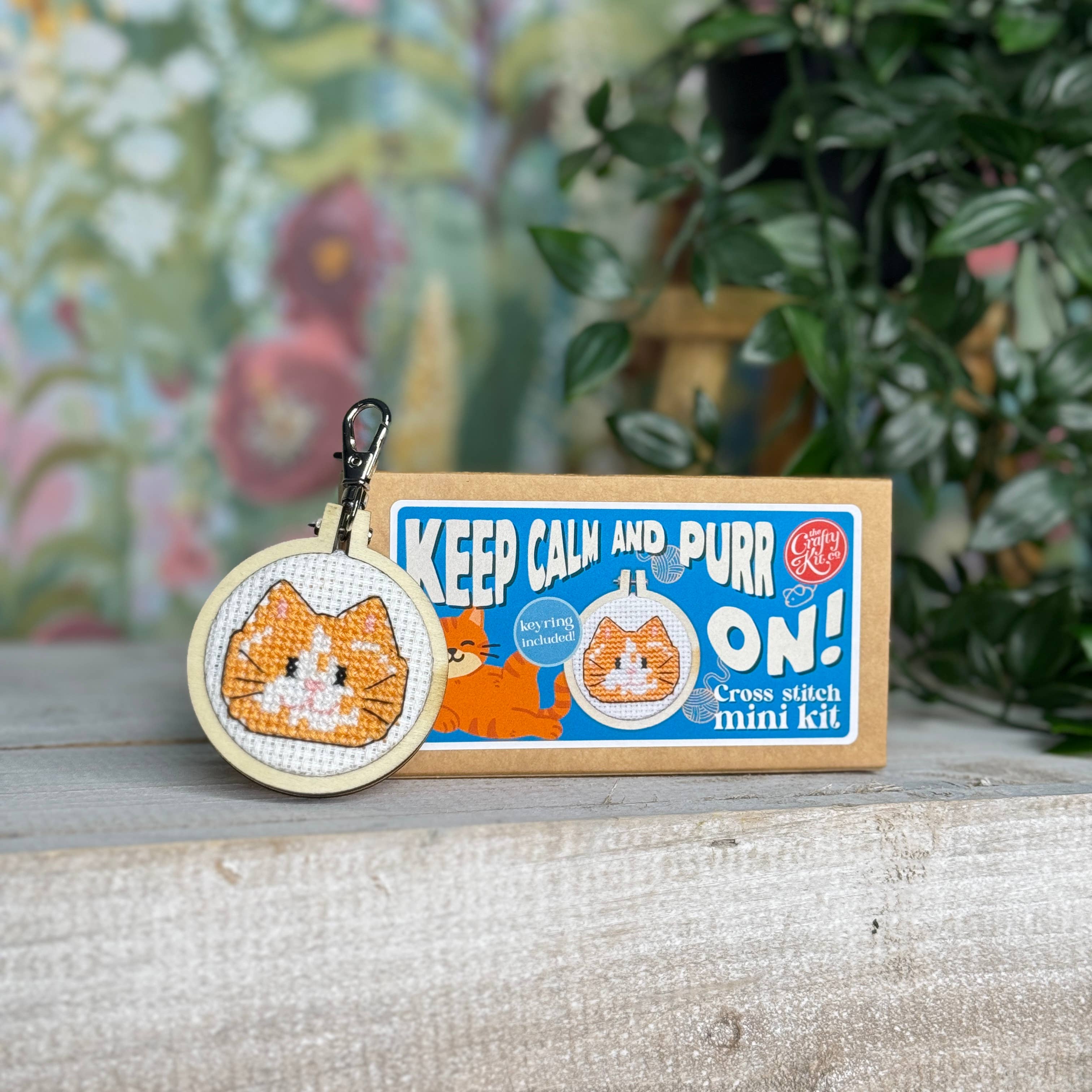 Keep Calm and Purr On! Mini Matchbox Cross Stitch Kit