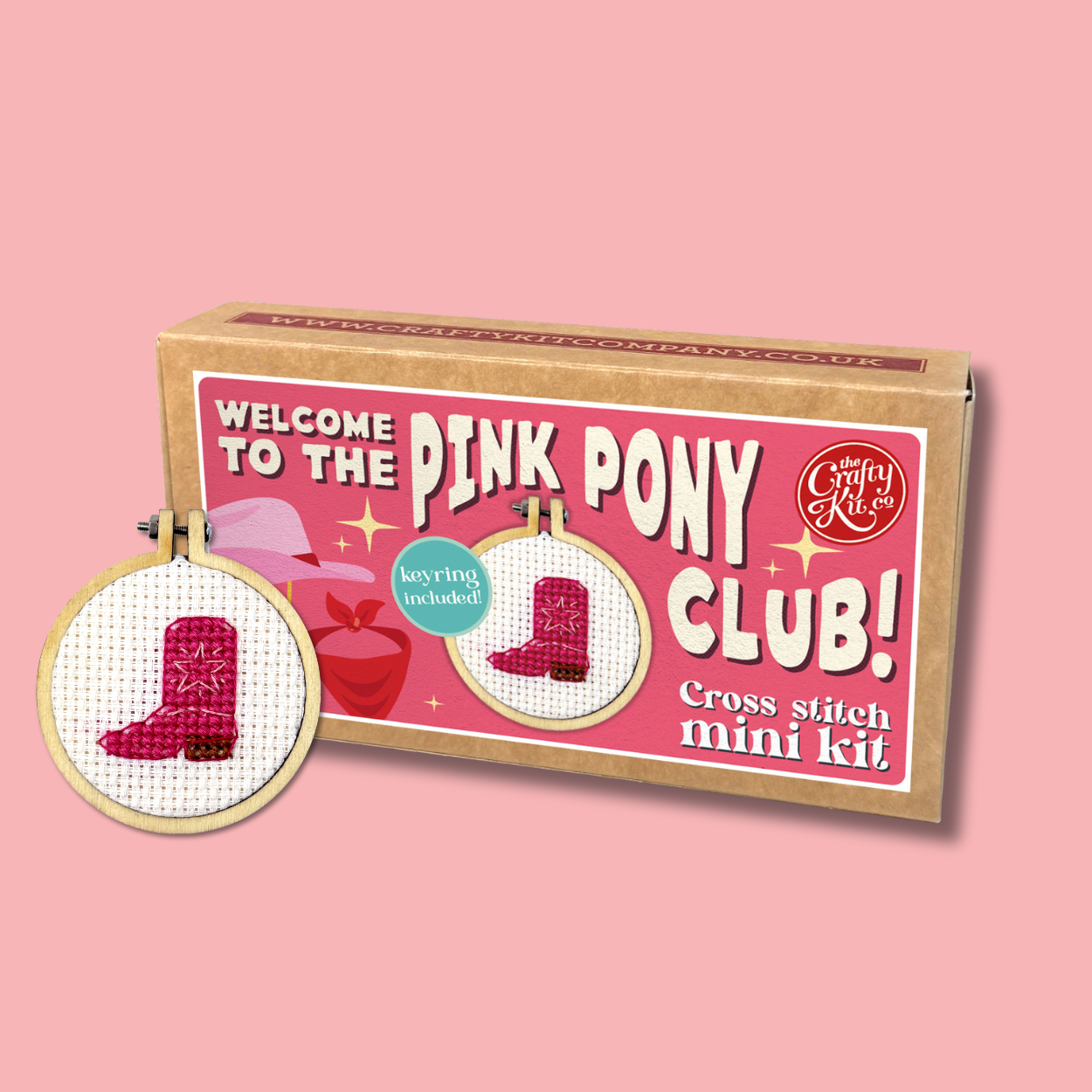 Welcome to The Pink Pony Club Boot Matchbox Cross Stitch Kit