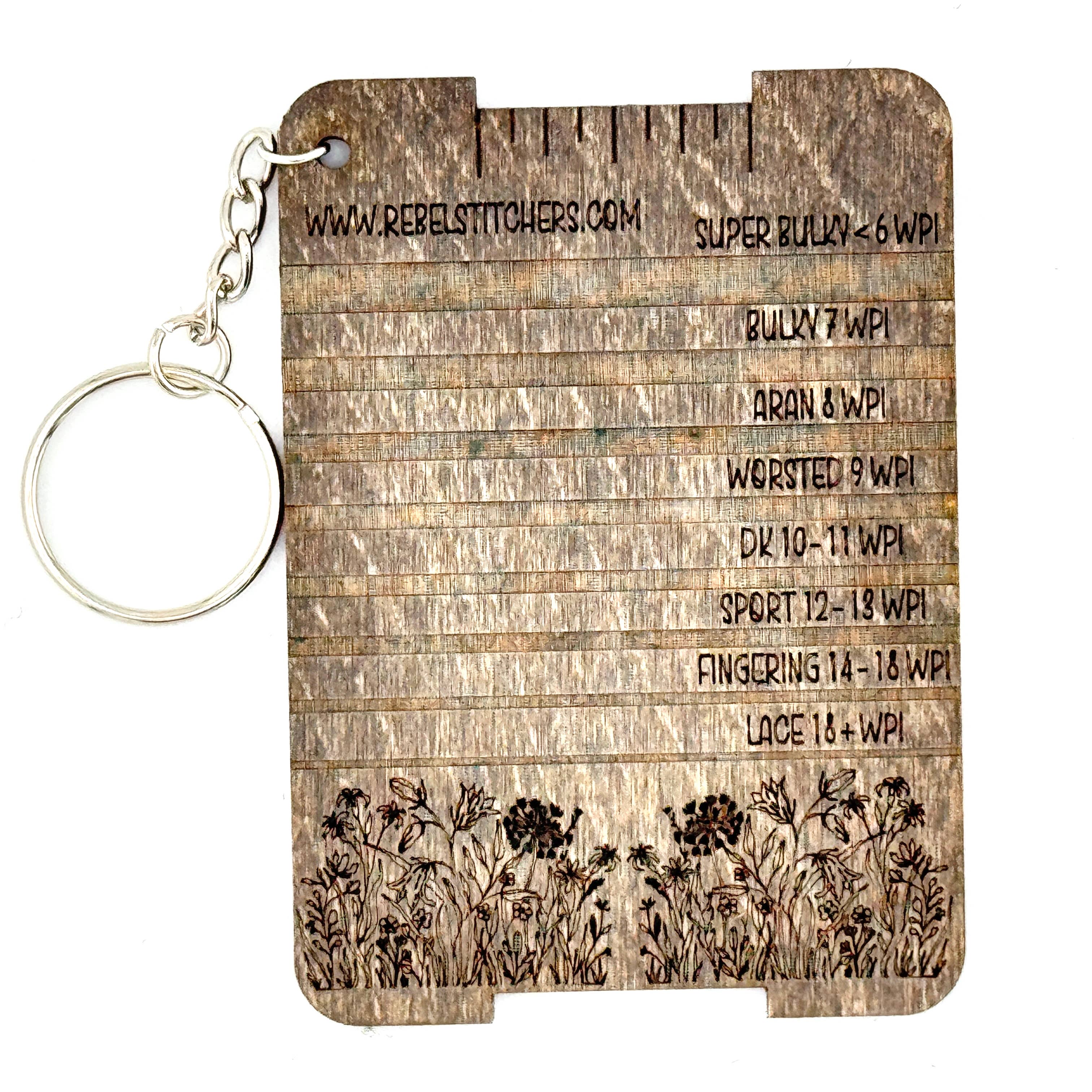 Yarn Weight Wraps Per Inch WPI Gauge 2.5" x 3.5" Wildflowers