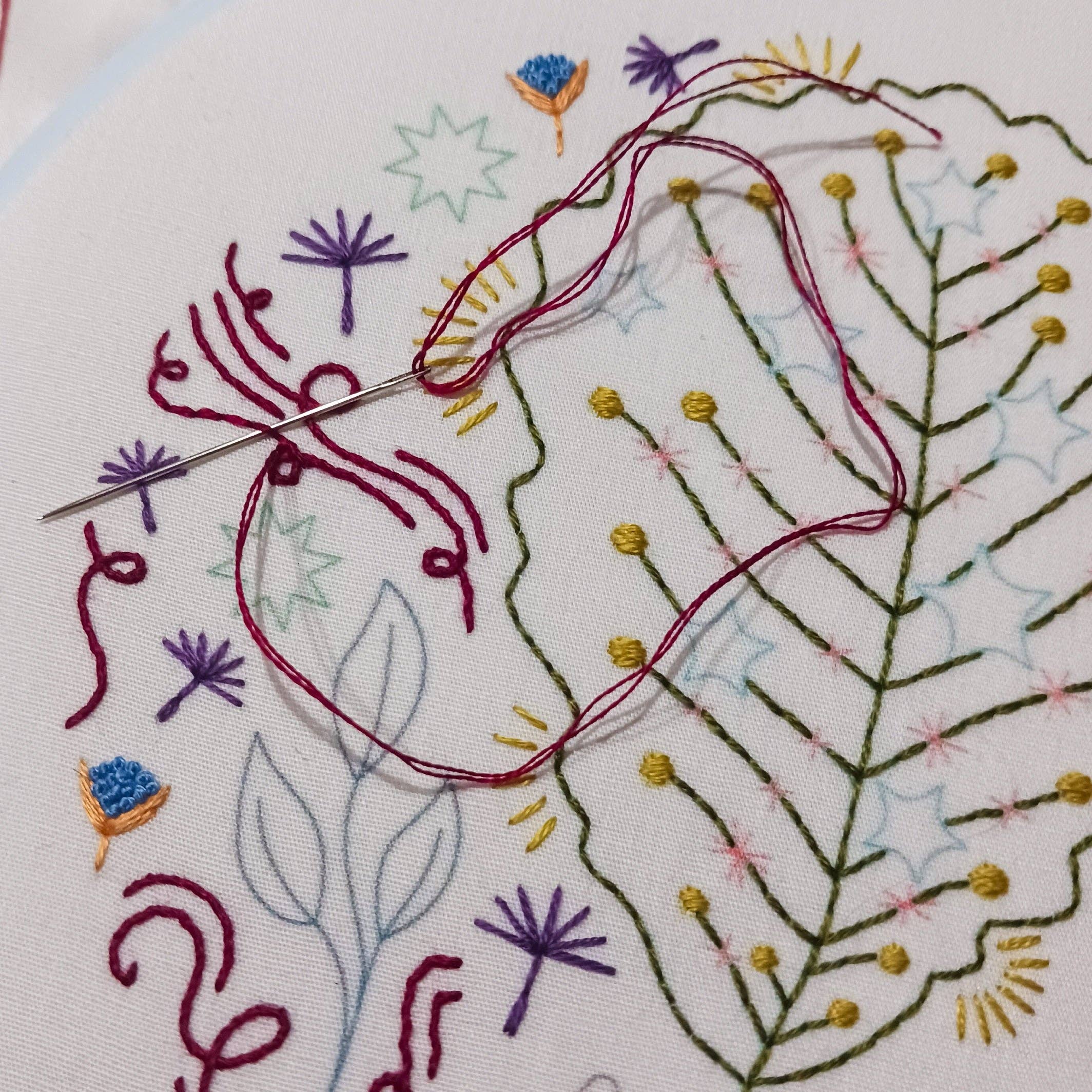 Cozy Blue Autumn embroidery kit