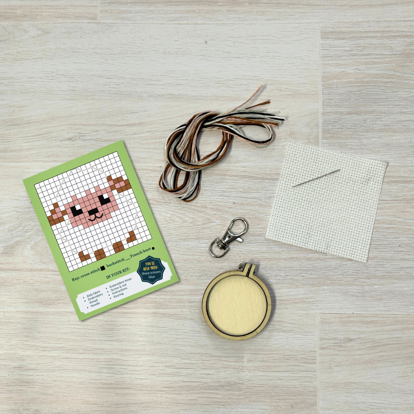 Greetings from Cotswolds! (Sheep) Matchbox Cross Stitch Kit