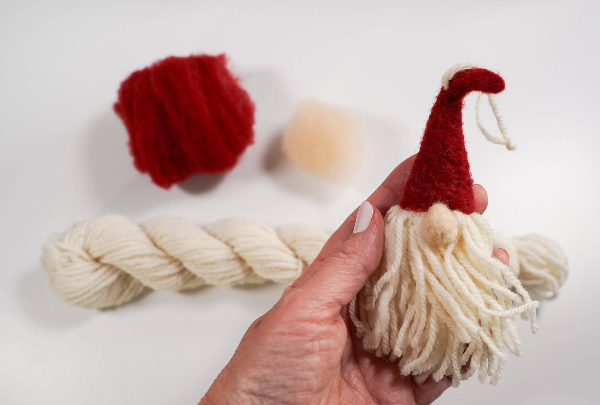 Gnome Ornaments Needle Felting Kit (makes 3 ornaments)