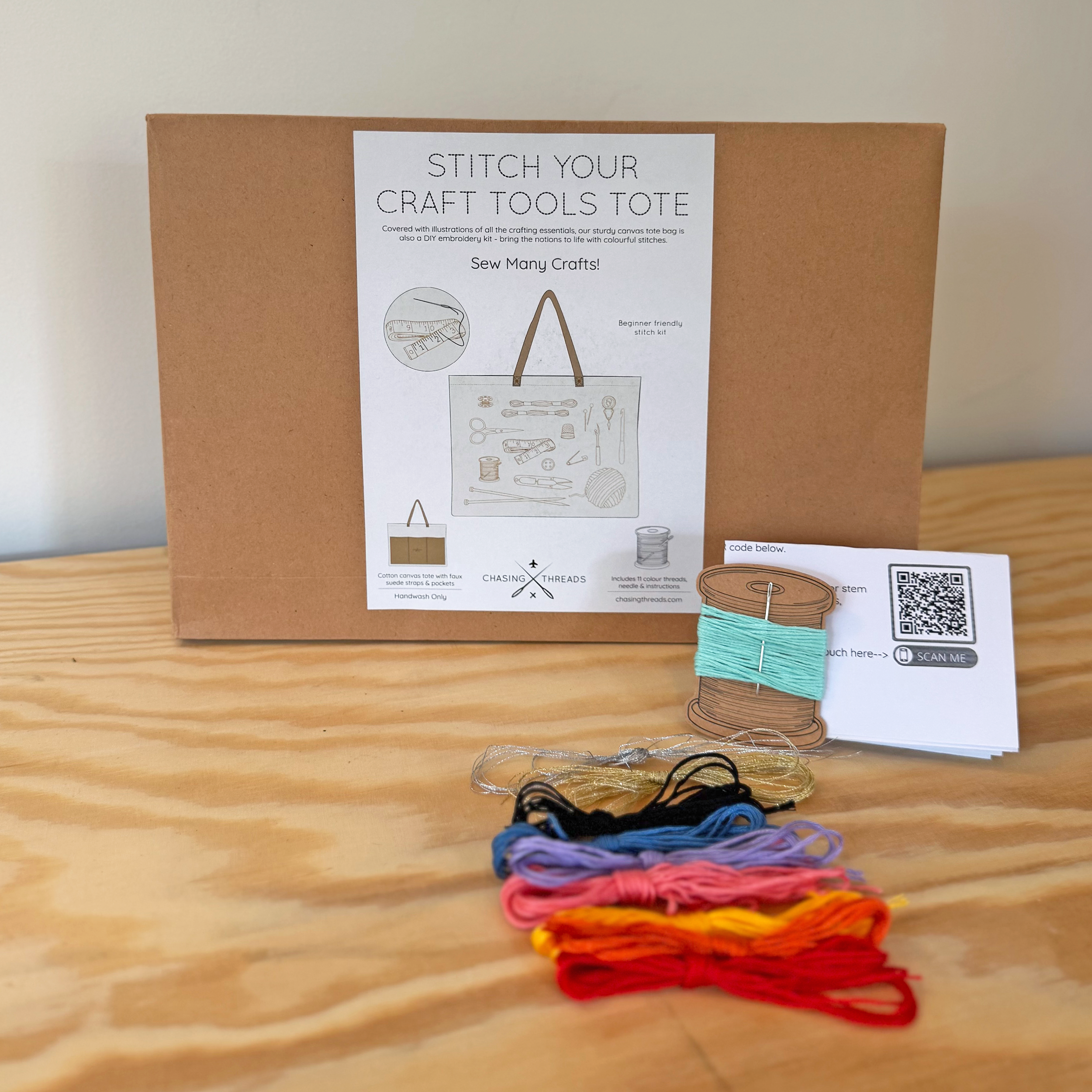Stitch Your Craft Tools Tote Bag- Embroidery Kit project bag
