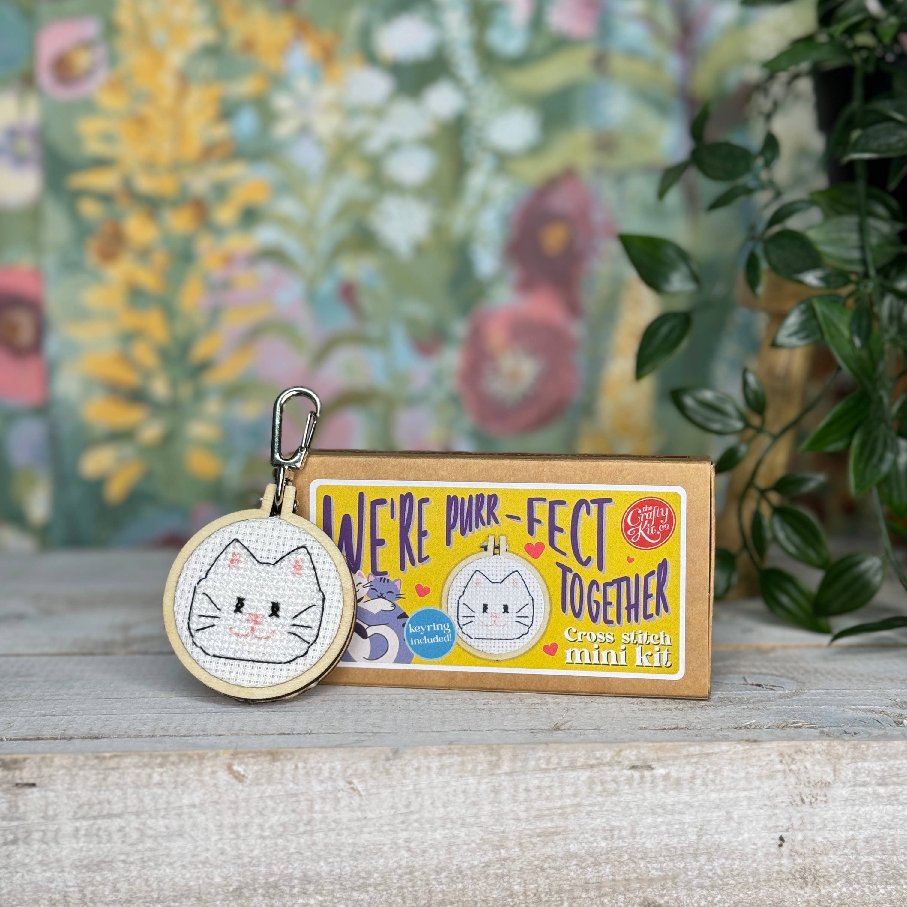 We're Purr-fect Together Mini Matchbox Cross Stitch Kit