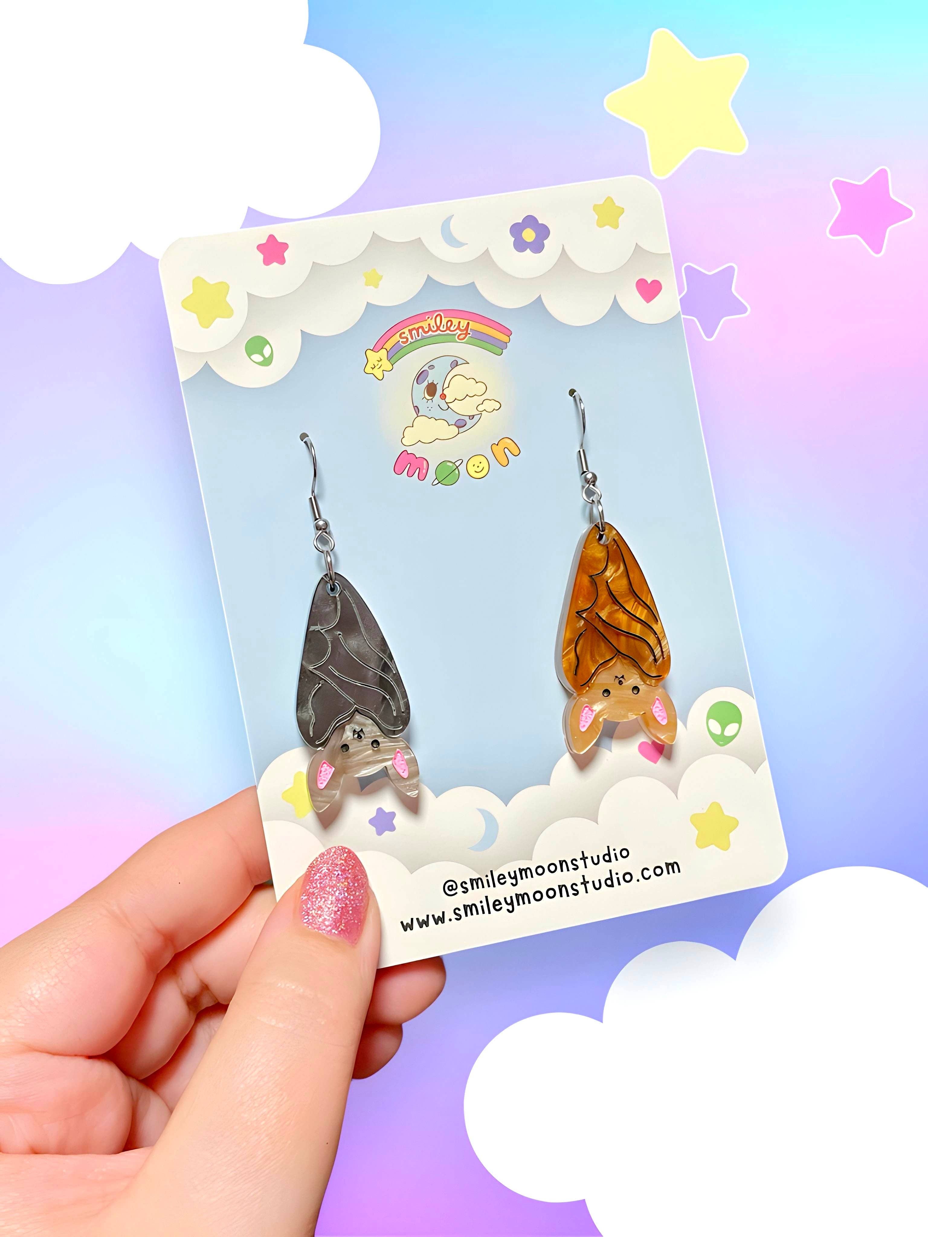 Hanging Bat Earrings