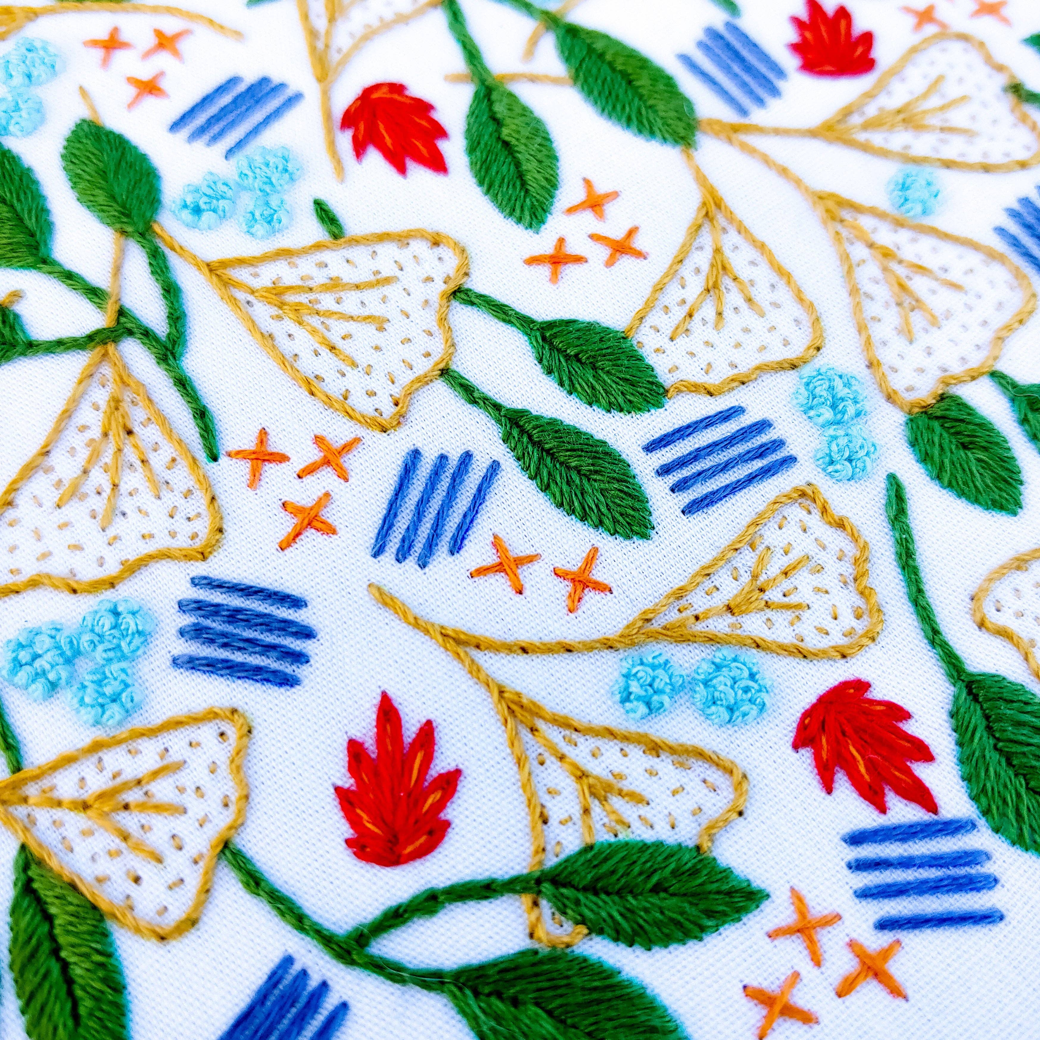 Cozy Blue Forest floor embroidery kit