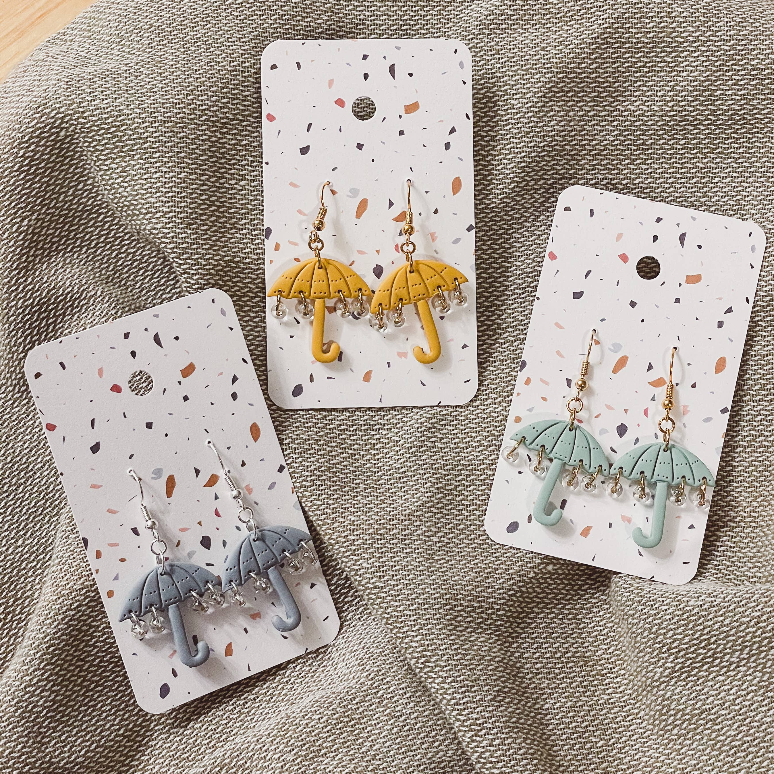 Umbrella with Raindrops Earrings