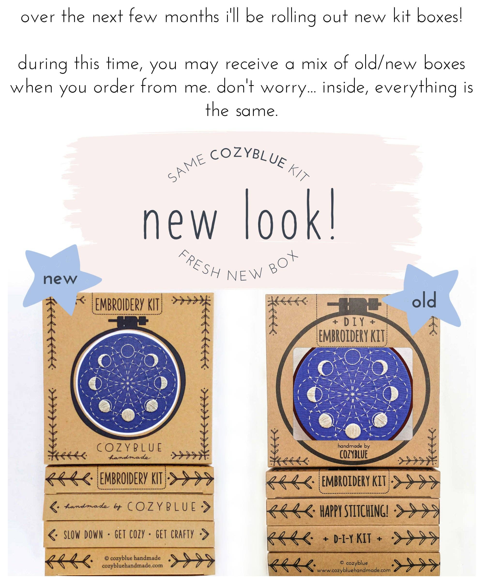 Blue eyes embroidery kit
