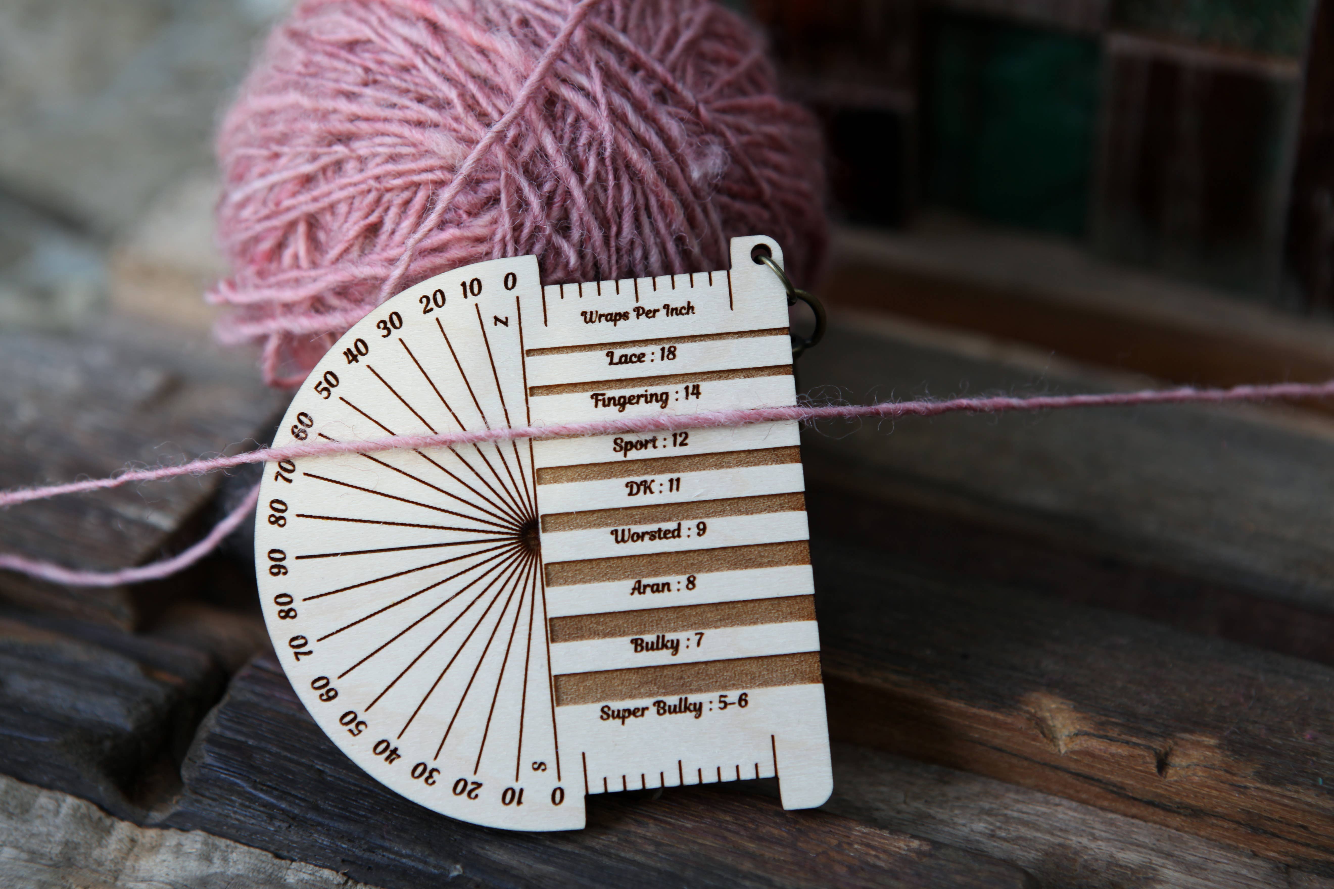 Butterfly and flowers Yarn WPI Ruler & Twist Angle Gauge