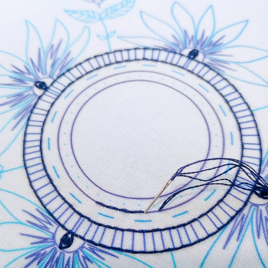 Blue eyes embroidery kit