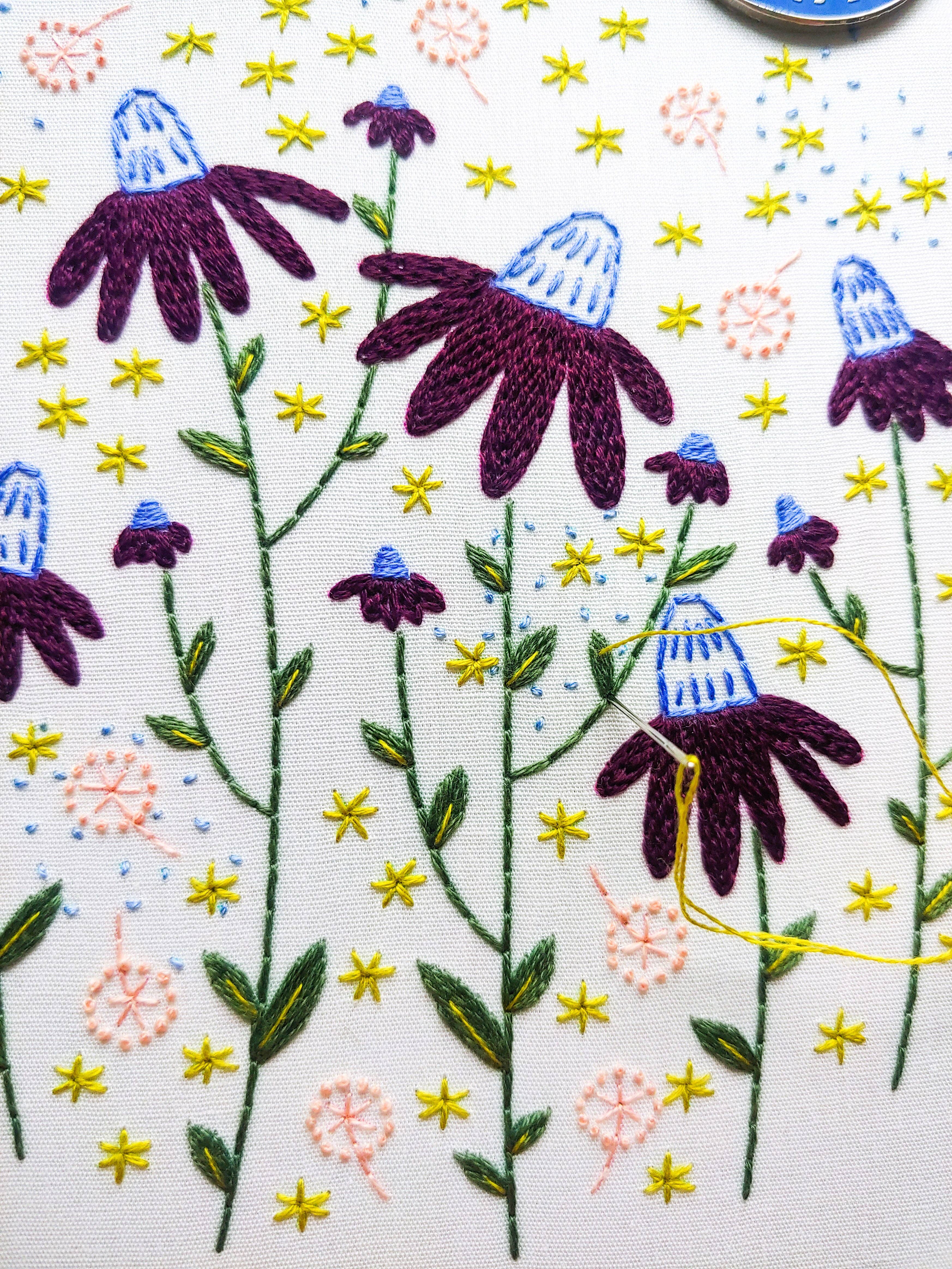 Coneflower magic embroidery kit