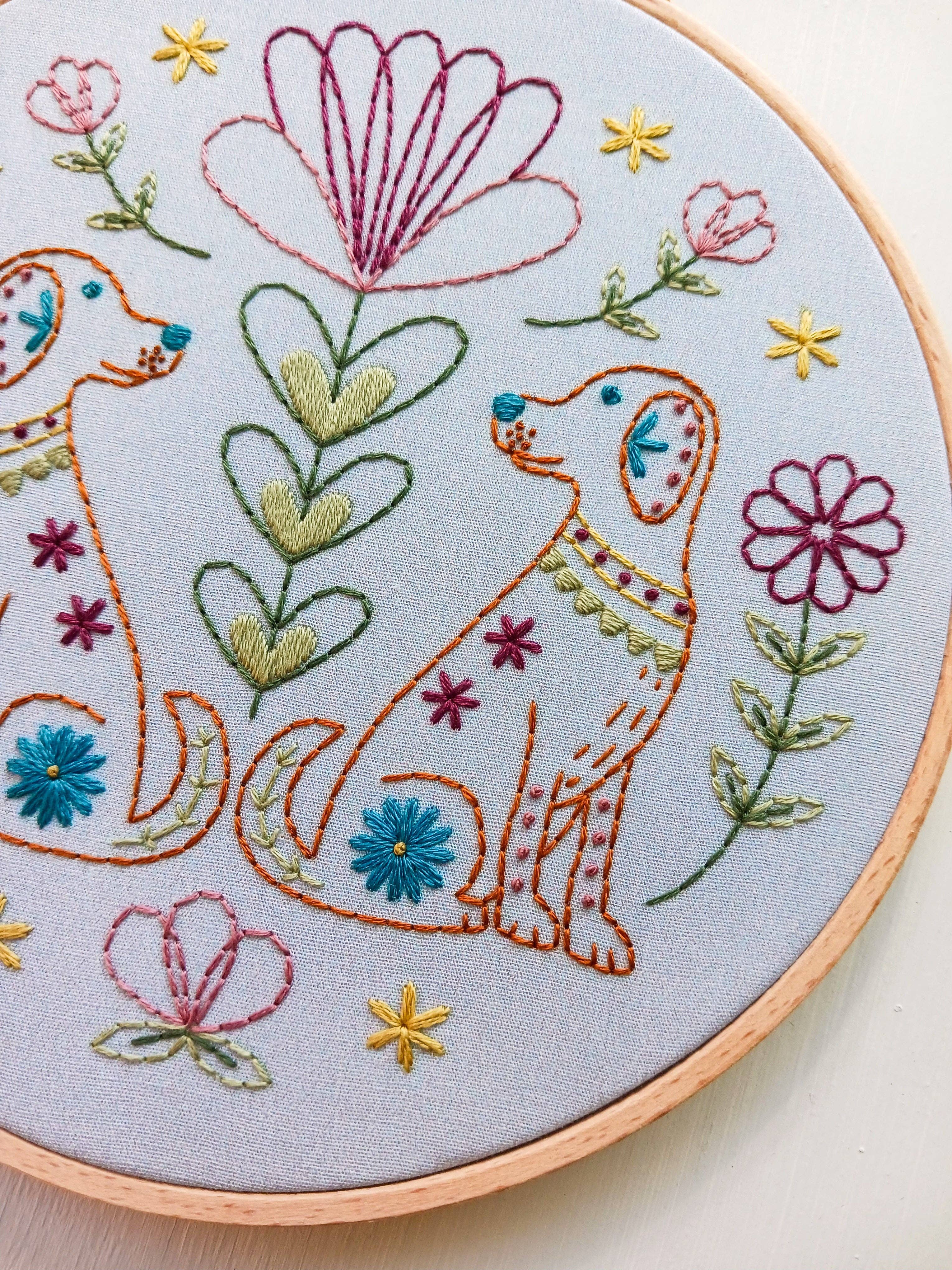 Folk tails embroidery kit