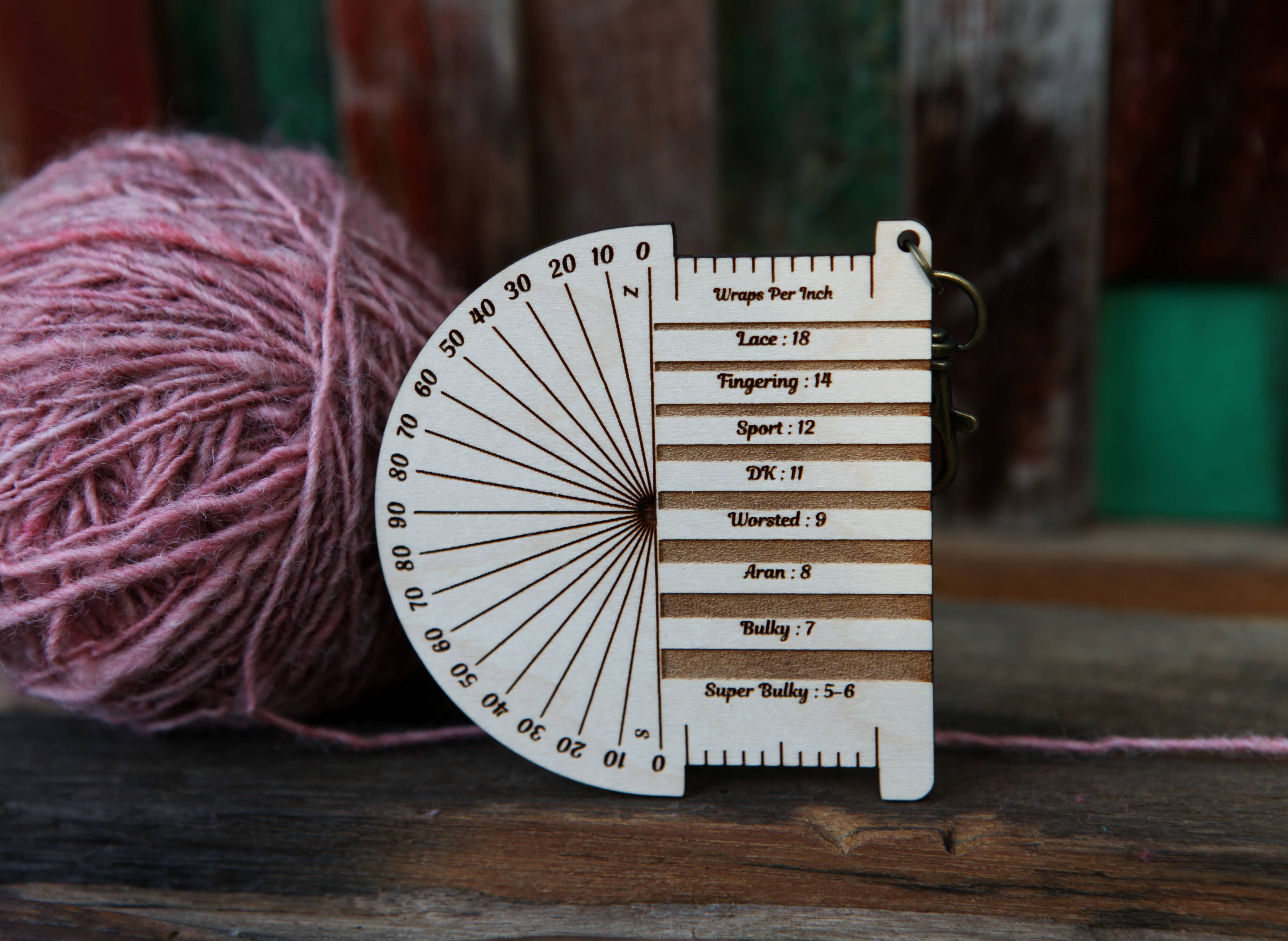 Butterfly and flowers Yarn WPI Ruler & Twist Angle Gauge