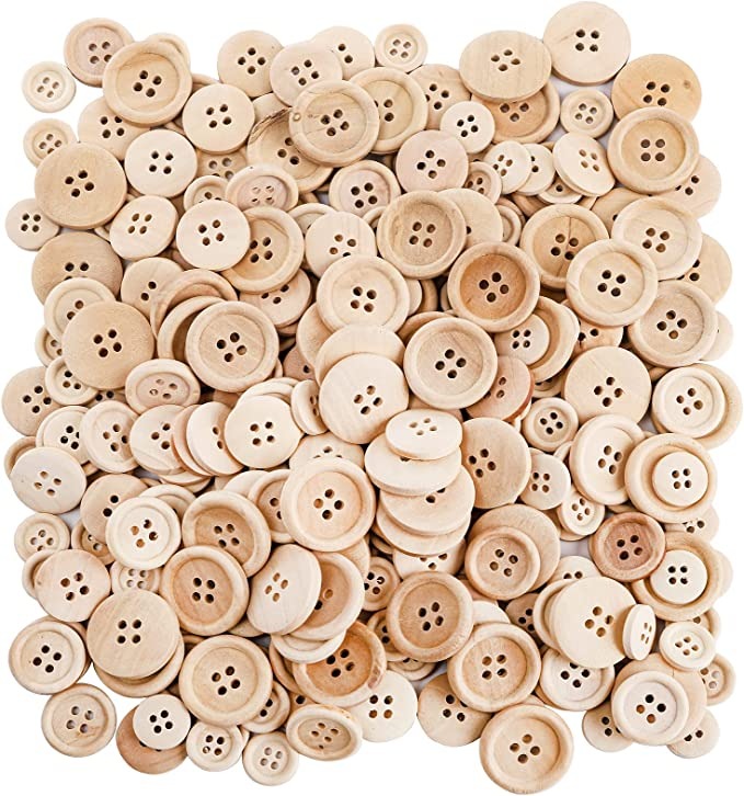 Basic Bevel Button, light wood