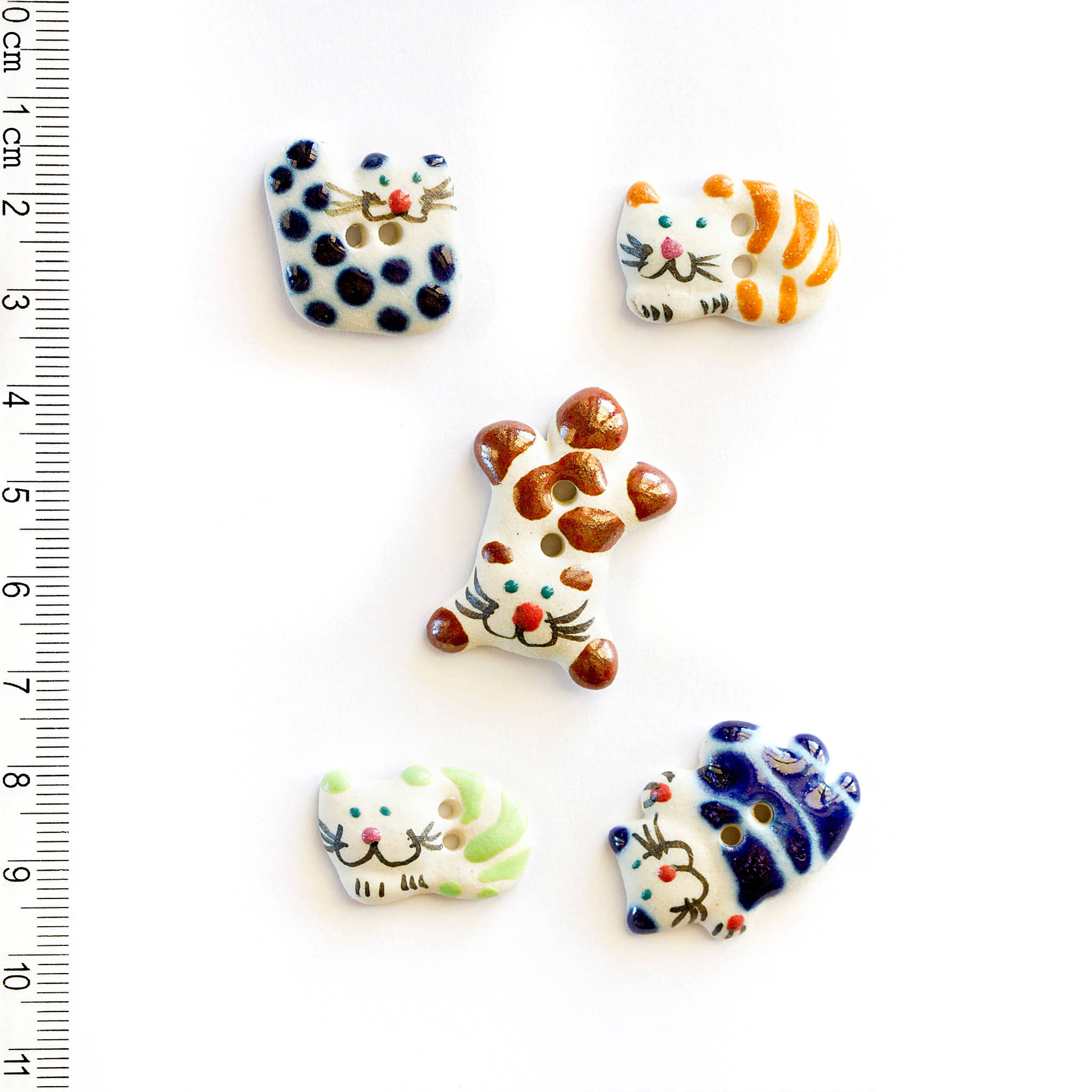 Fun Cats Mixed Colours Sewing Buttons