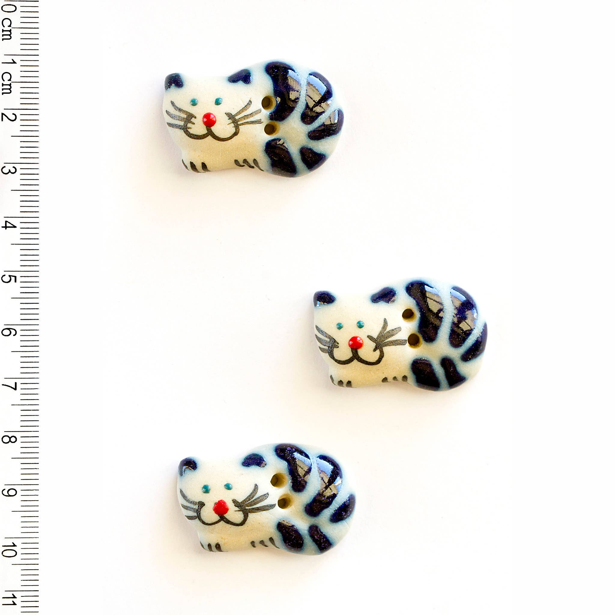 Fat Cats Navy Stripes Sewing Buttons
