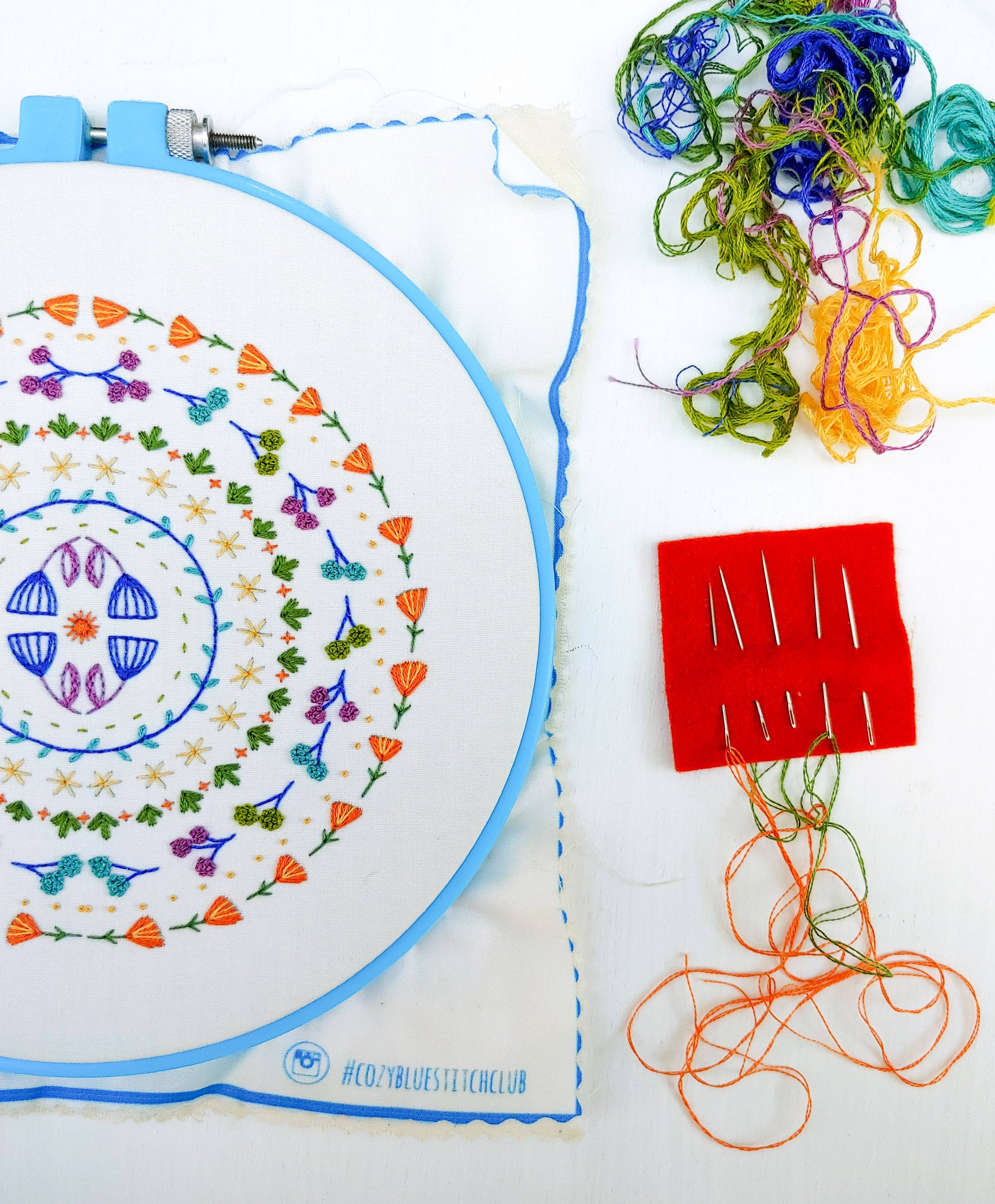 Cozy Blue Stitches in the round kit