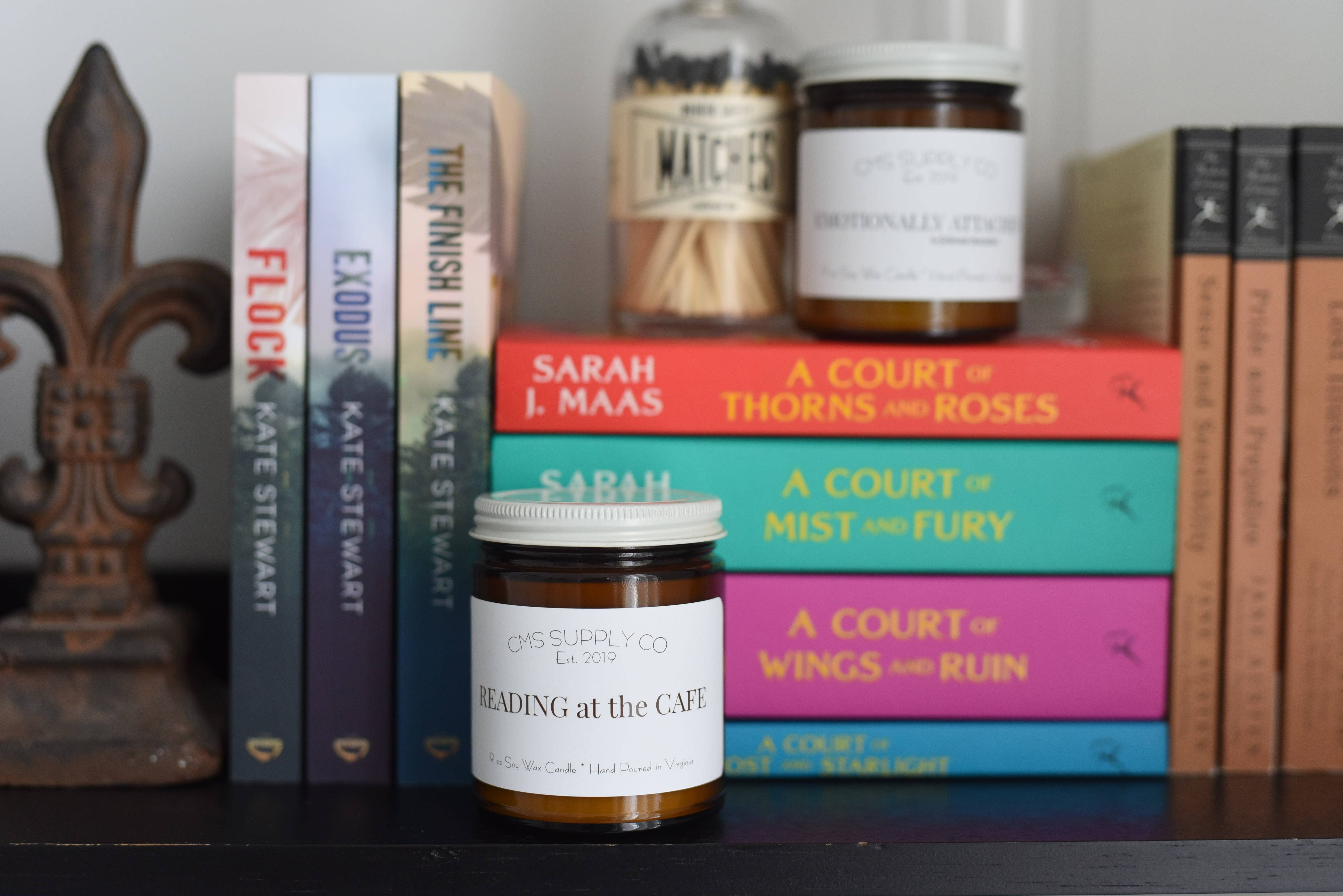 Reading at the Cafe - Bookish Candle