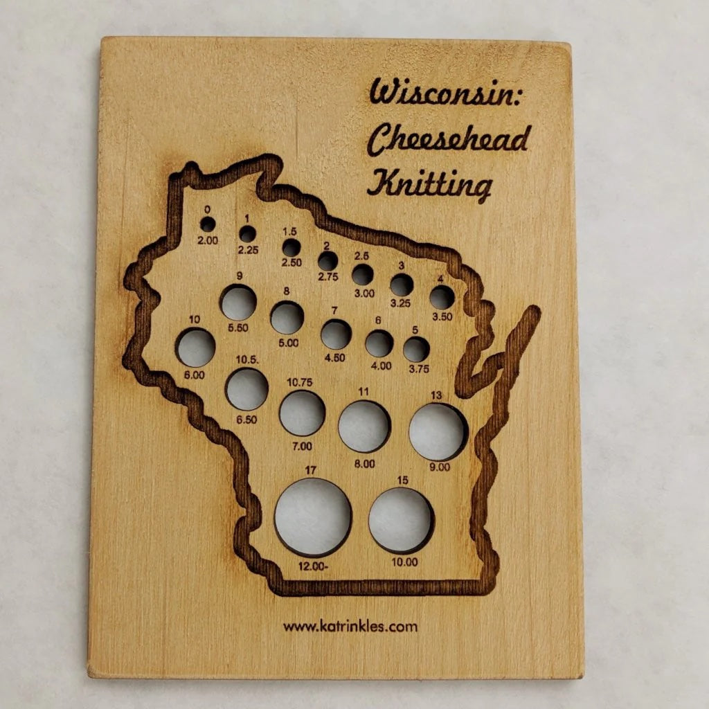 Katrinkles Wisconsin Wooden Needle Gauge