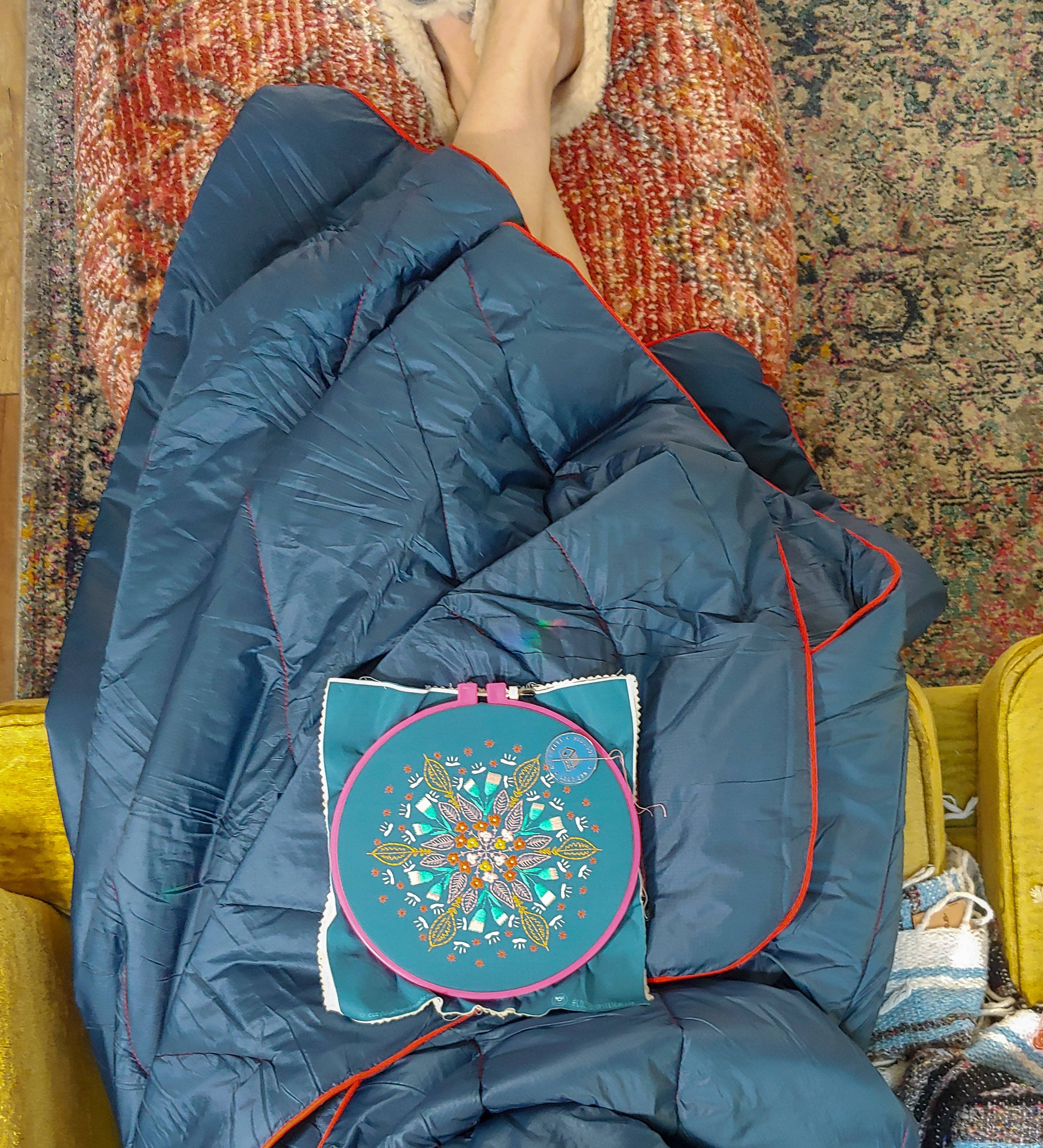 Cozy Blue Floral burst embroidery kit