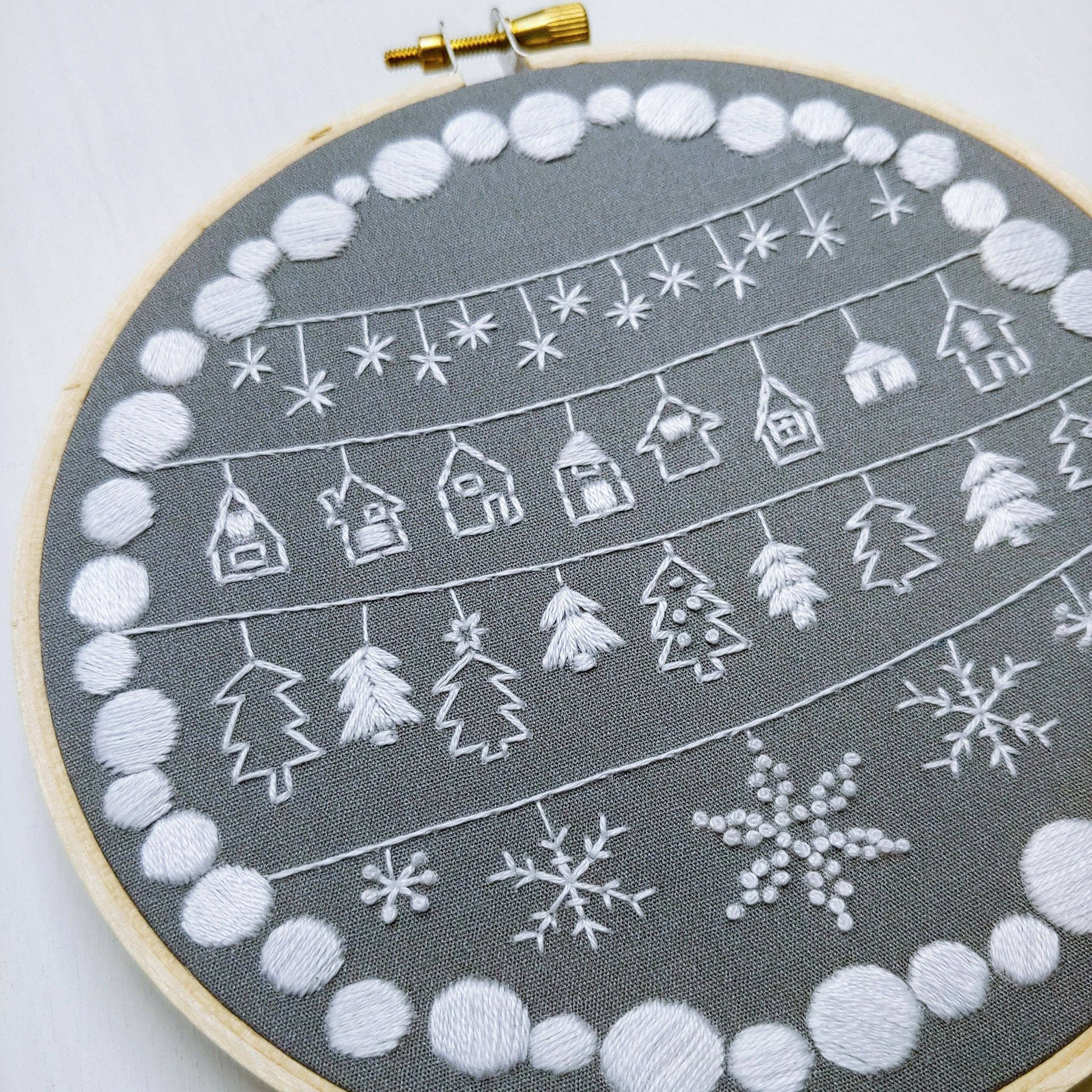 Cozy holiday embroidery kit
