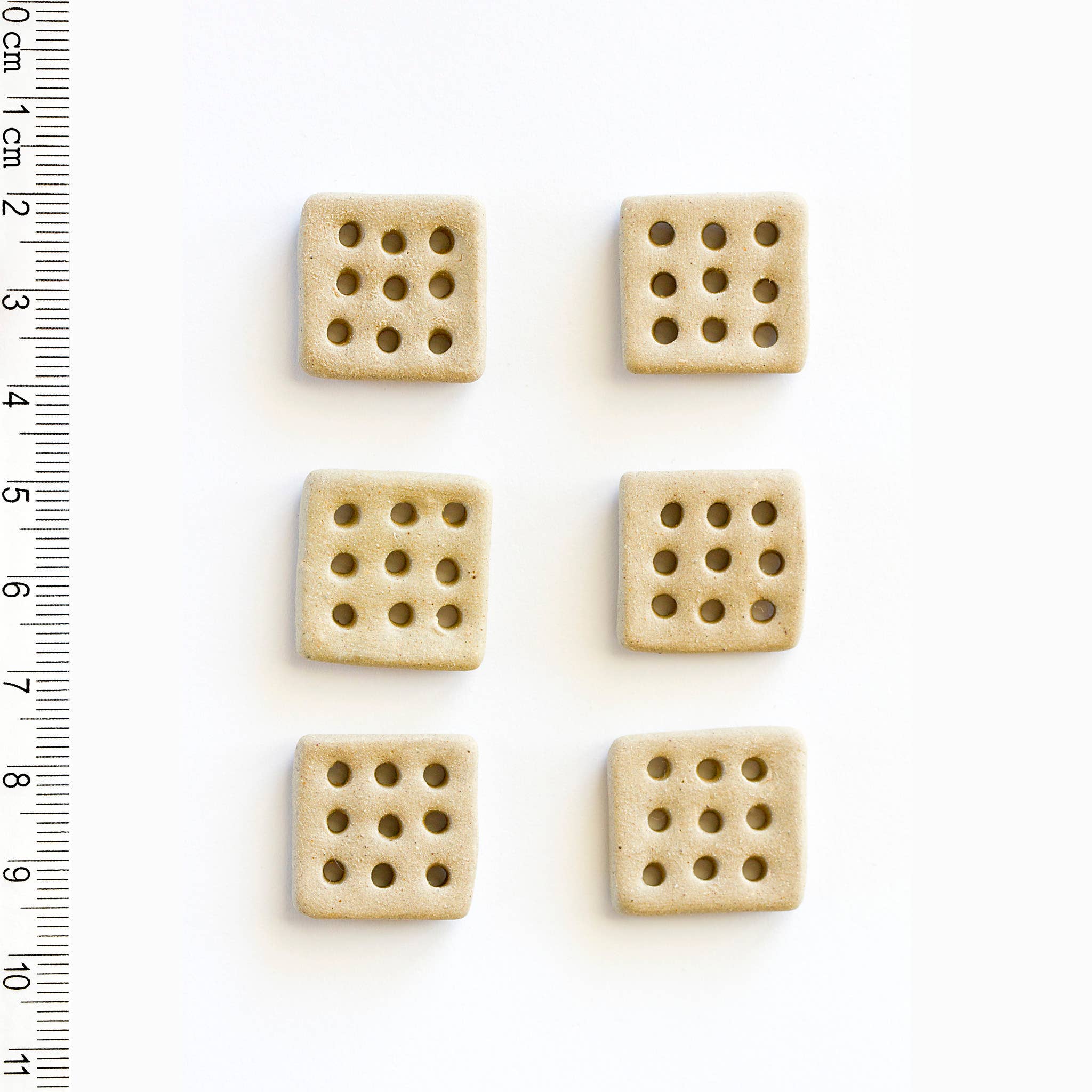 Ceramic Square 9-Hole Buttons