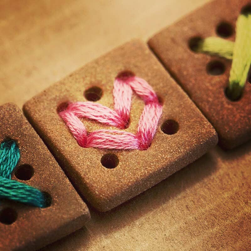 Ceramic Square 9-Hole Buttons