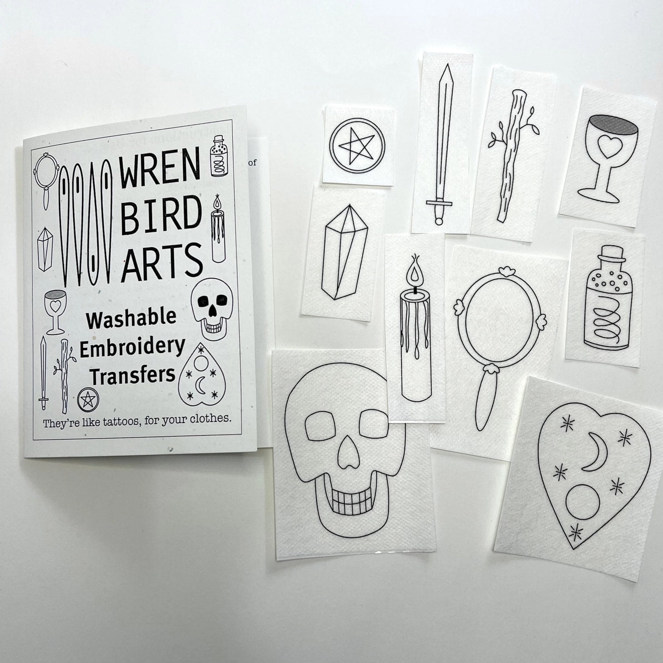 Wren Bird Arts Stick & Stitch Embroidery Patterns