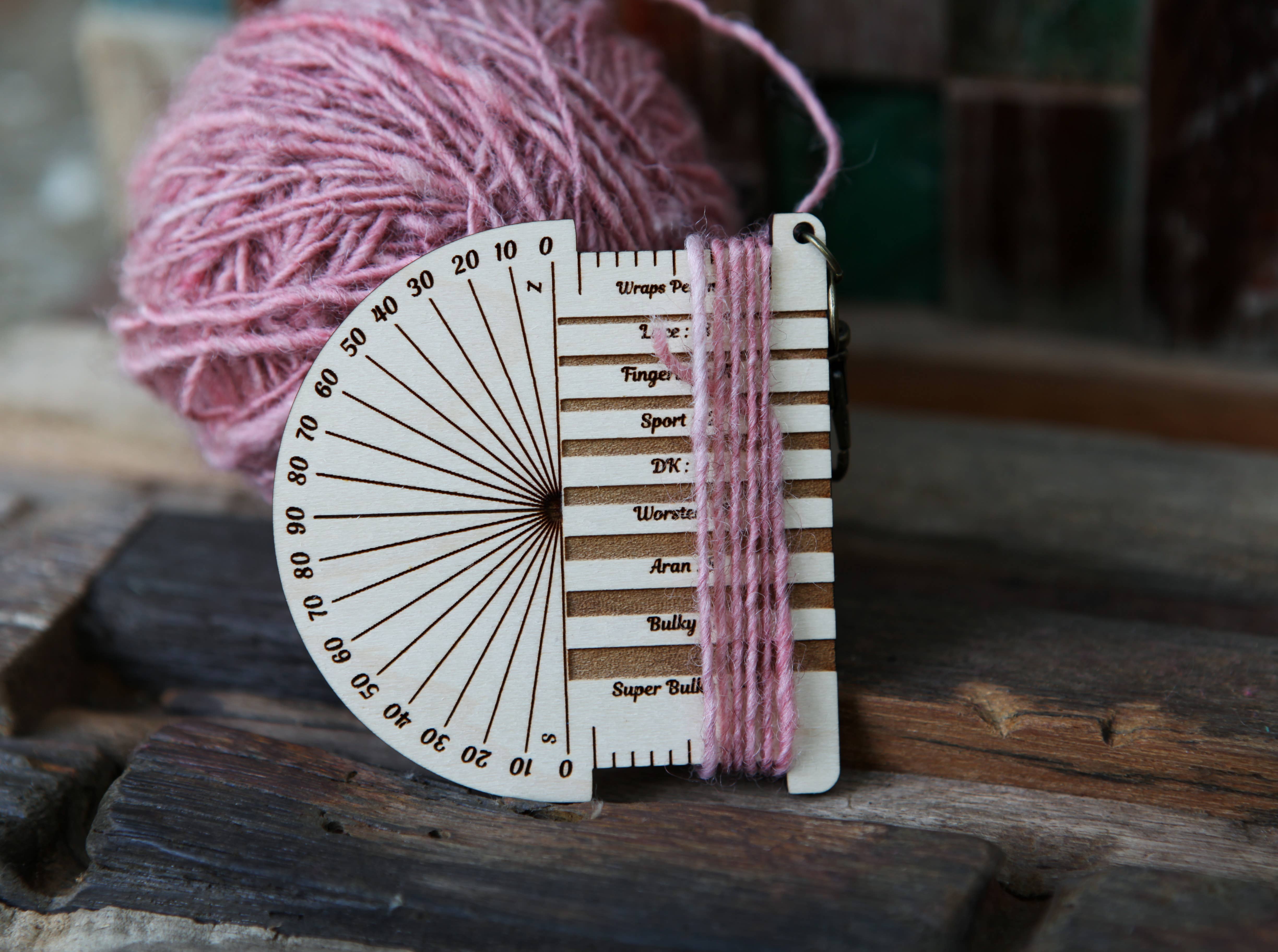 Butterfly and flowers Yarn WPI Ruler & Twist Angle Gauge