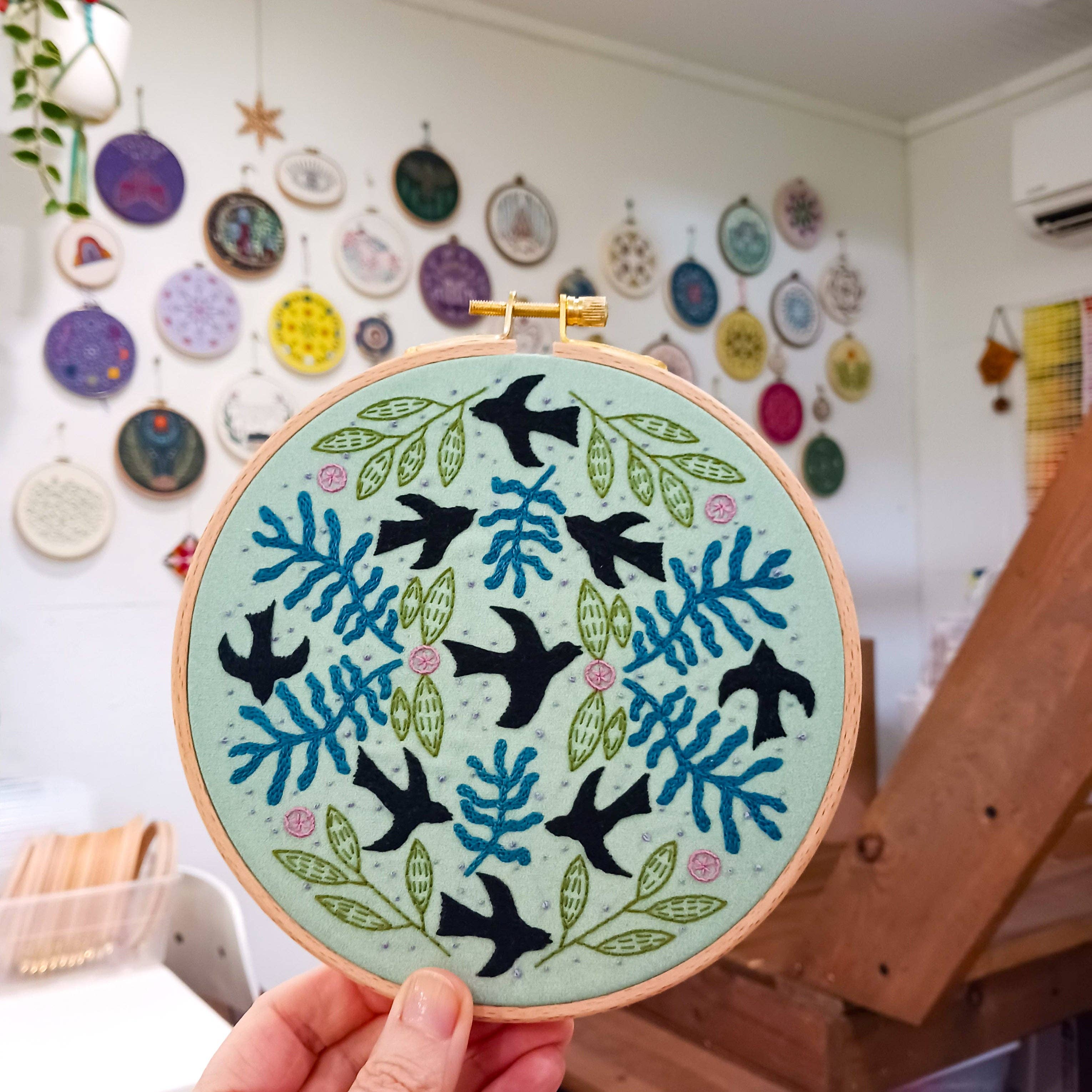 Blackbird embroidery kit