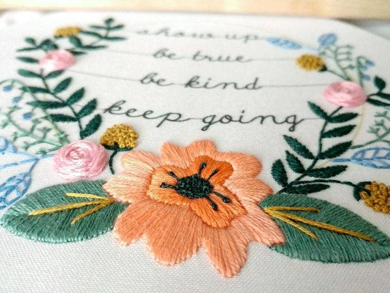 Show up embroidery kit