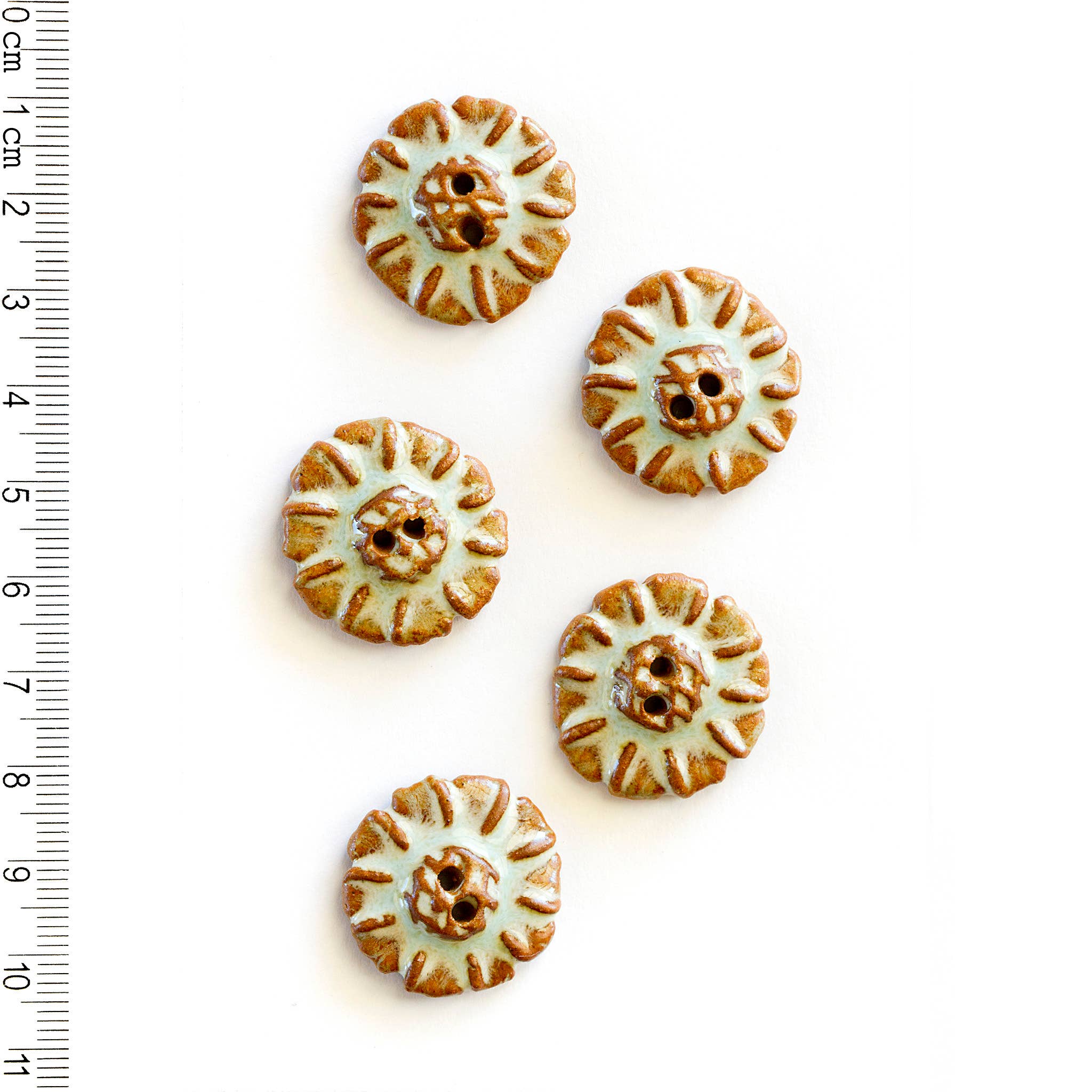 Classic Turquoise Hand-Painted Sewing Buttons