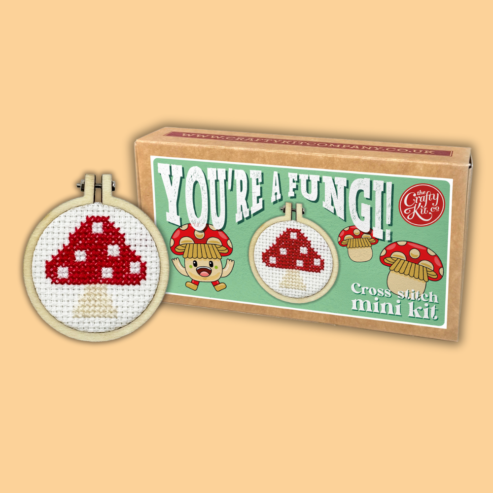 'You're a Fungi!' Mini Matchbox Cross Stitch Kit