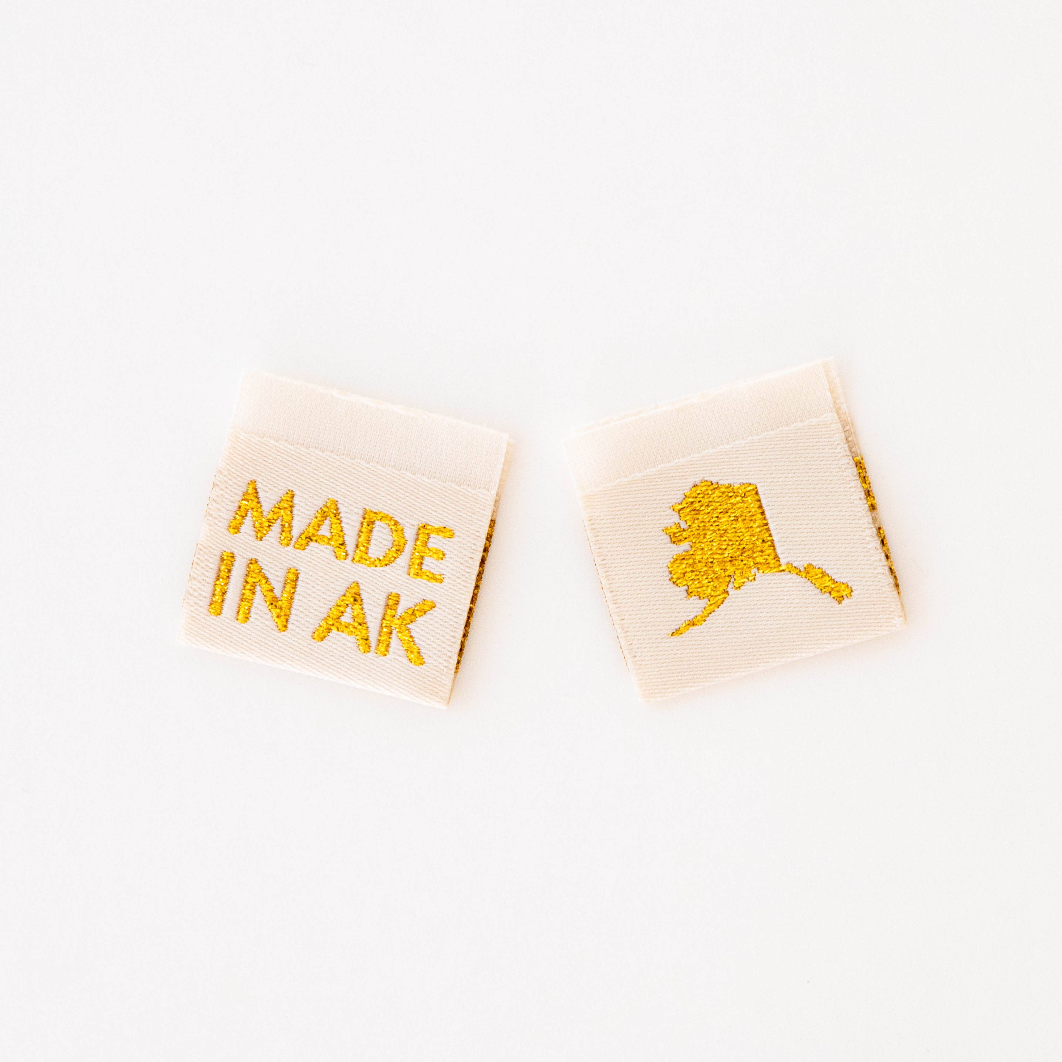Made in My State Gold Woven Labels