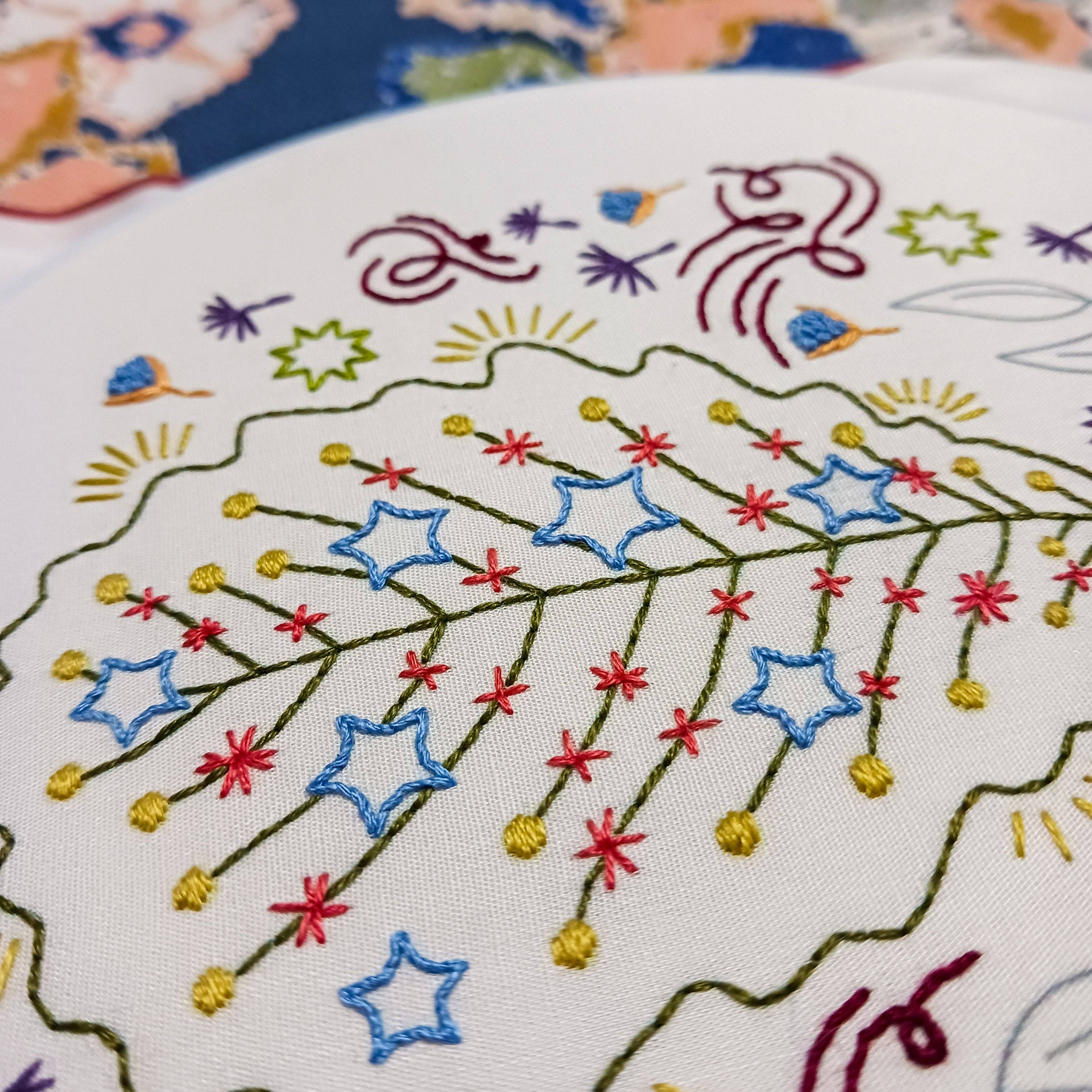 Cozy Blue Autumn embroidery kit