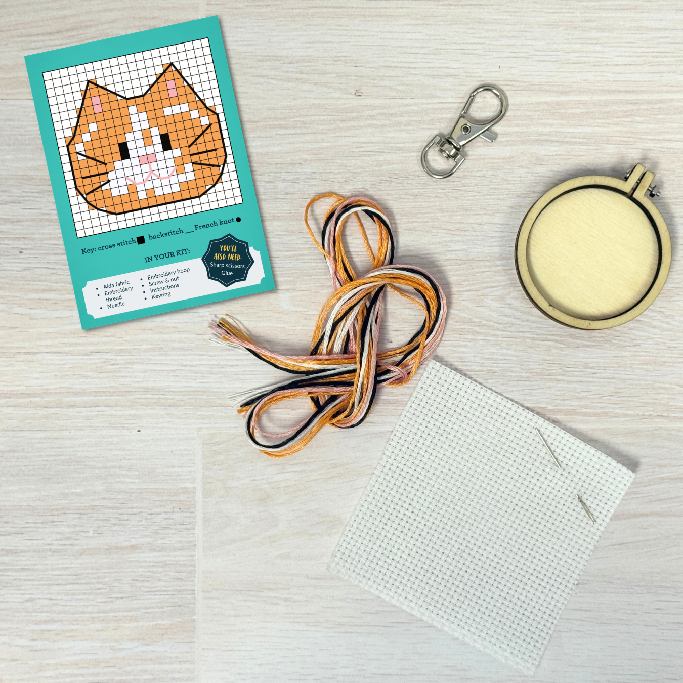 Keep Calm and Purr On! Mini Matchbox Cross Stitch Kit