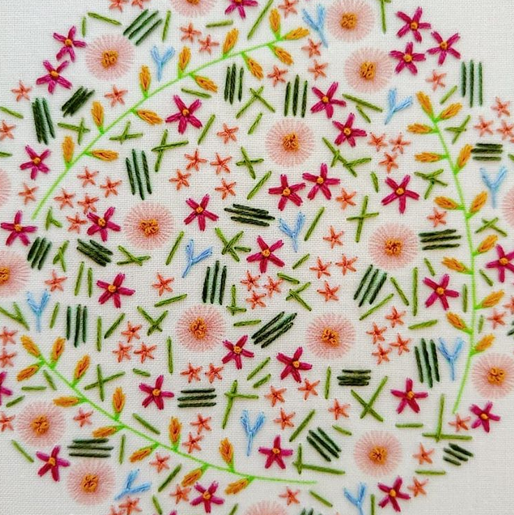 Cozy Blue Wildflower embroidery kit