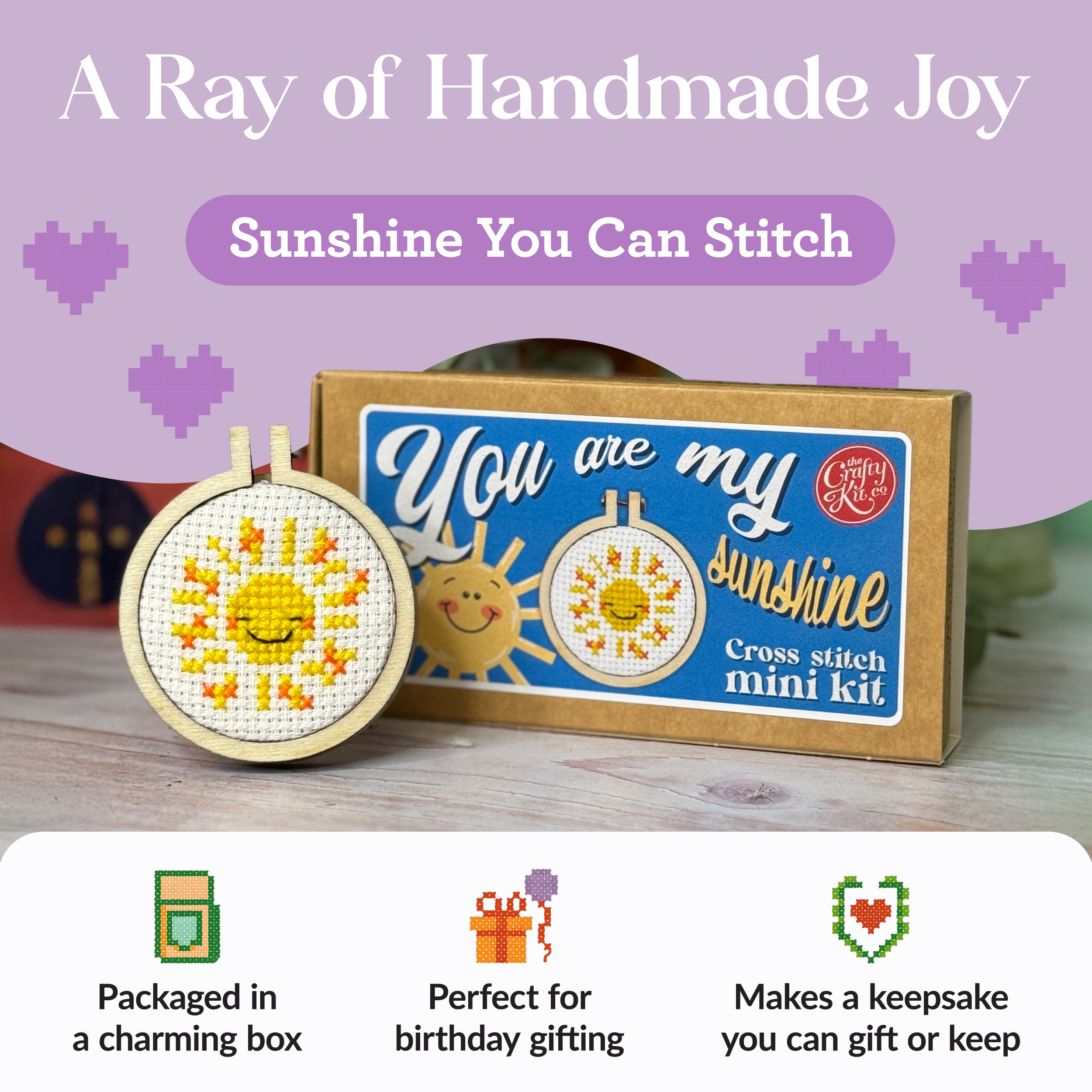 'You are my Sunshine' Mini Matchbox Cross Stitch Kit