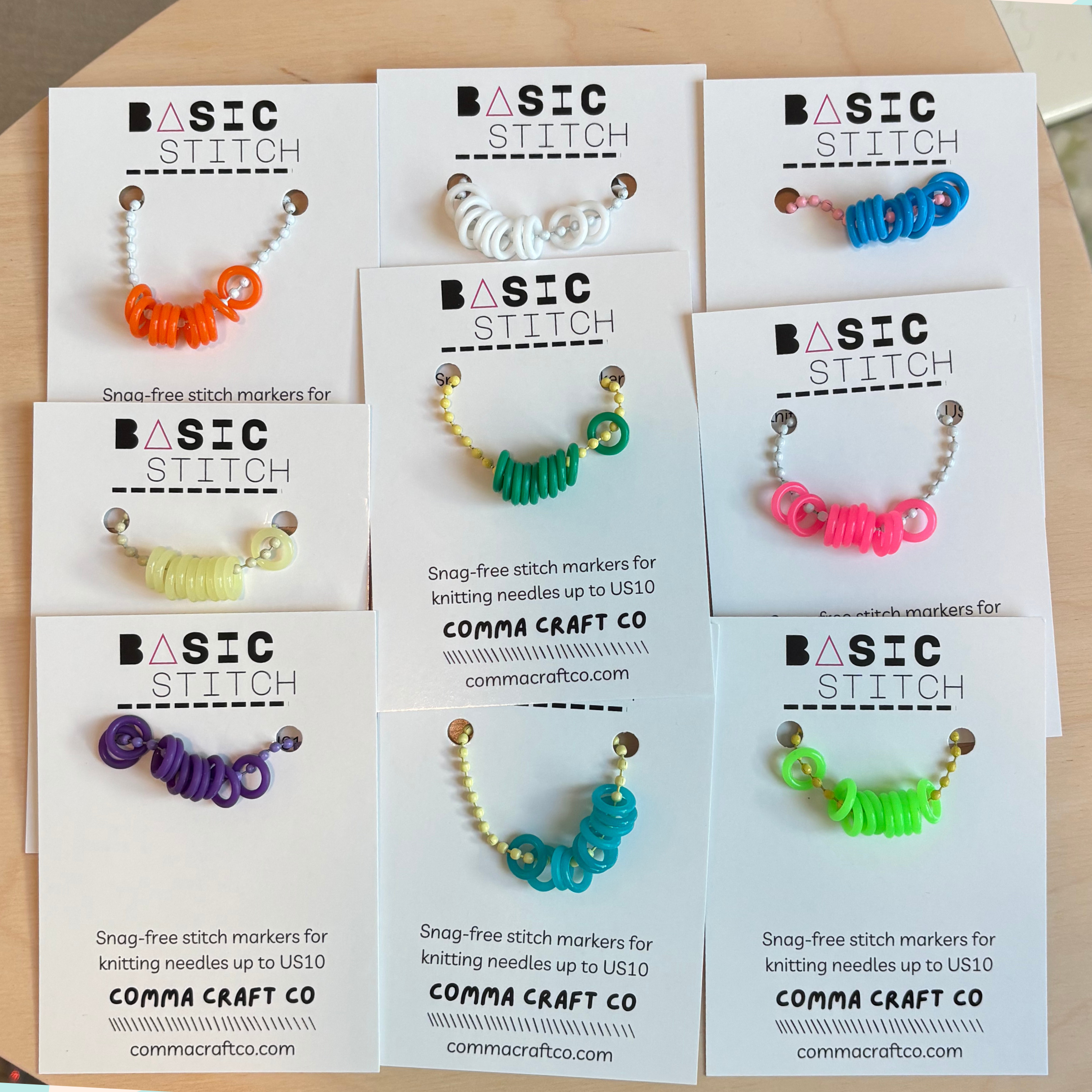 Basic Stitch Set - Neon Snag-Free Silicone Stitch Markers