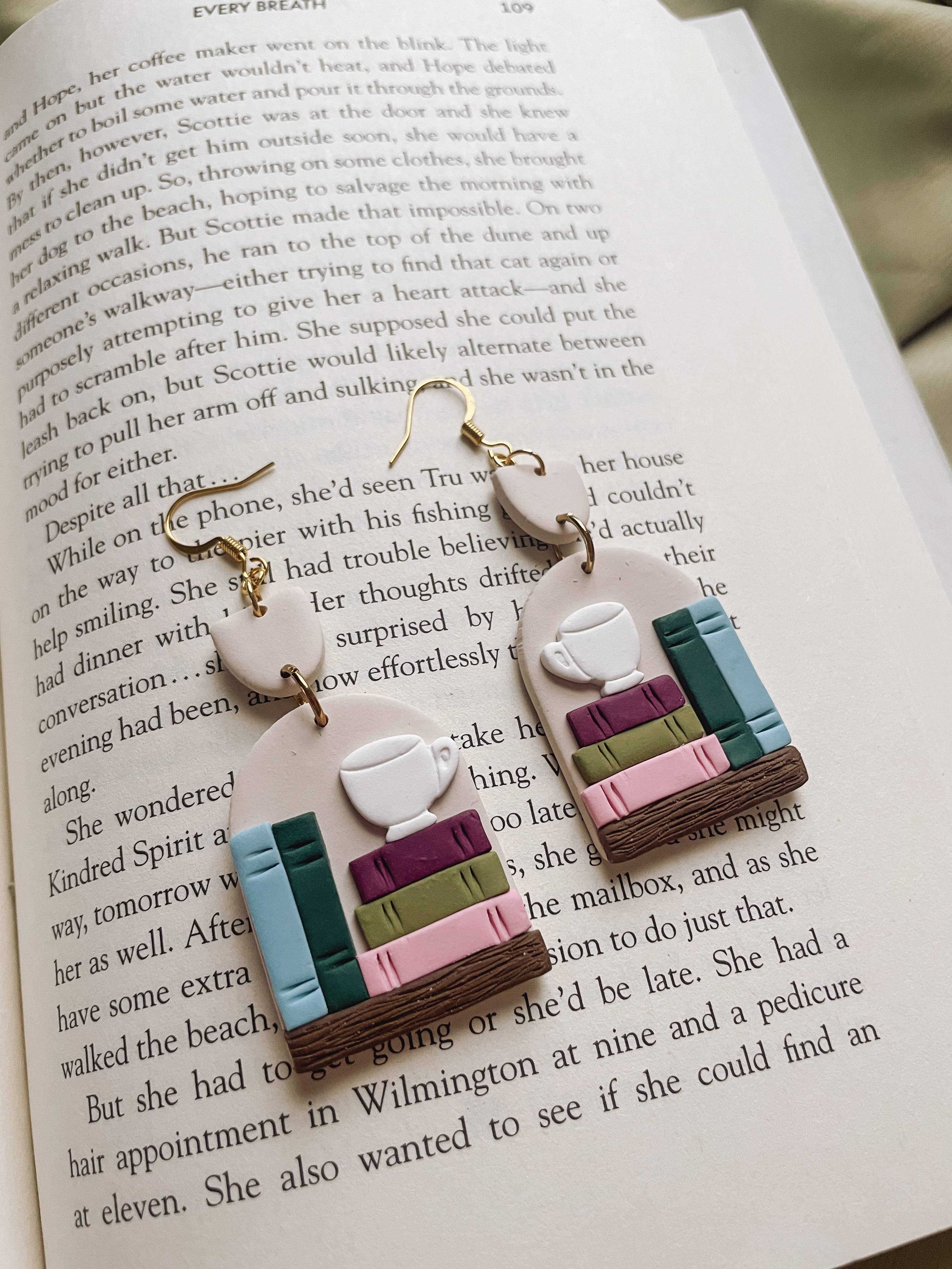 Coffee Shop Book Earrings