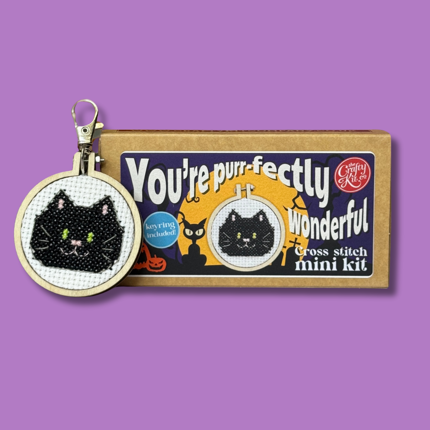 'You're purr-fect!' Mini Matchbox Cross Stitch Kit