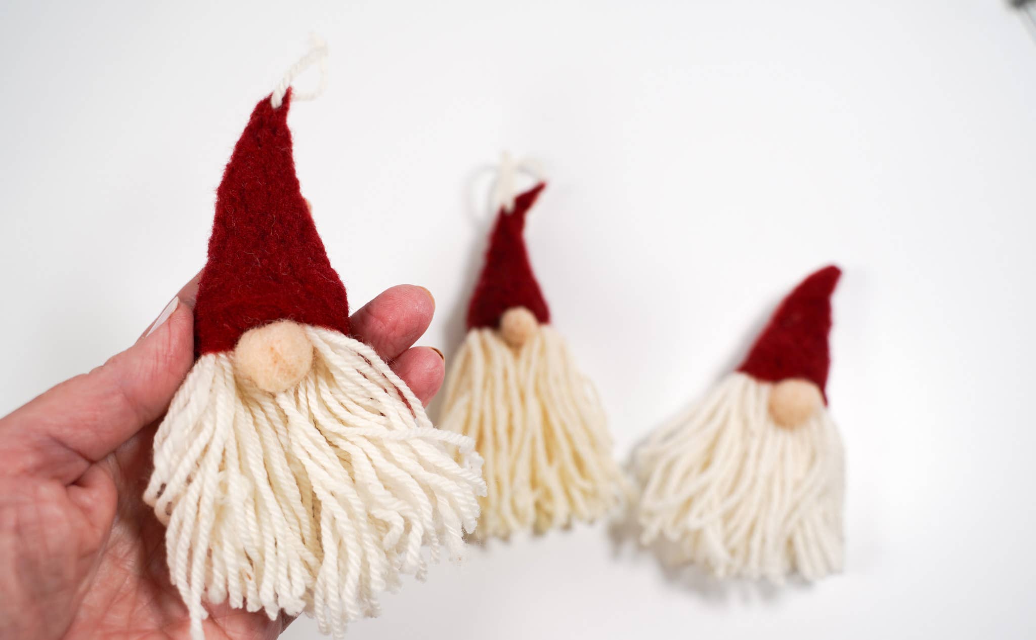 Gnome Ornaments Needle Felting Kit (makes 3 ornaments)