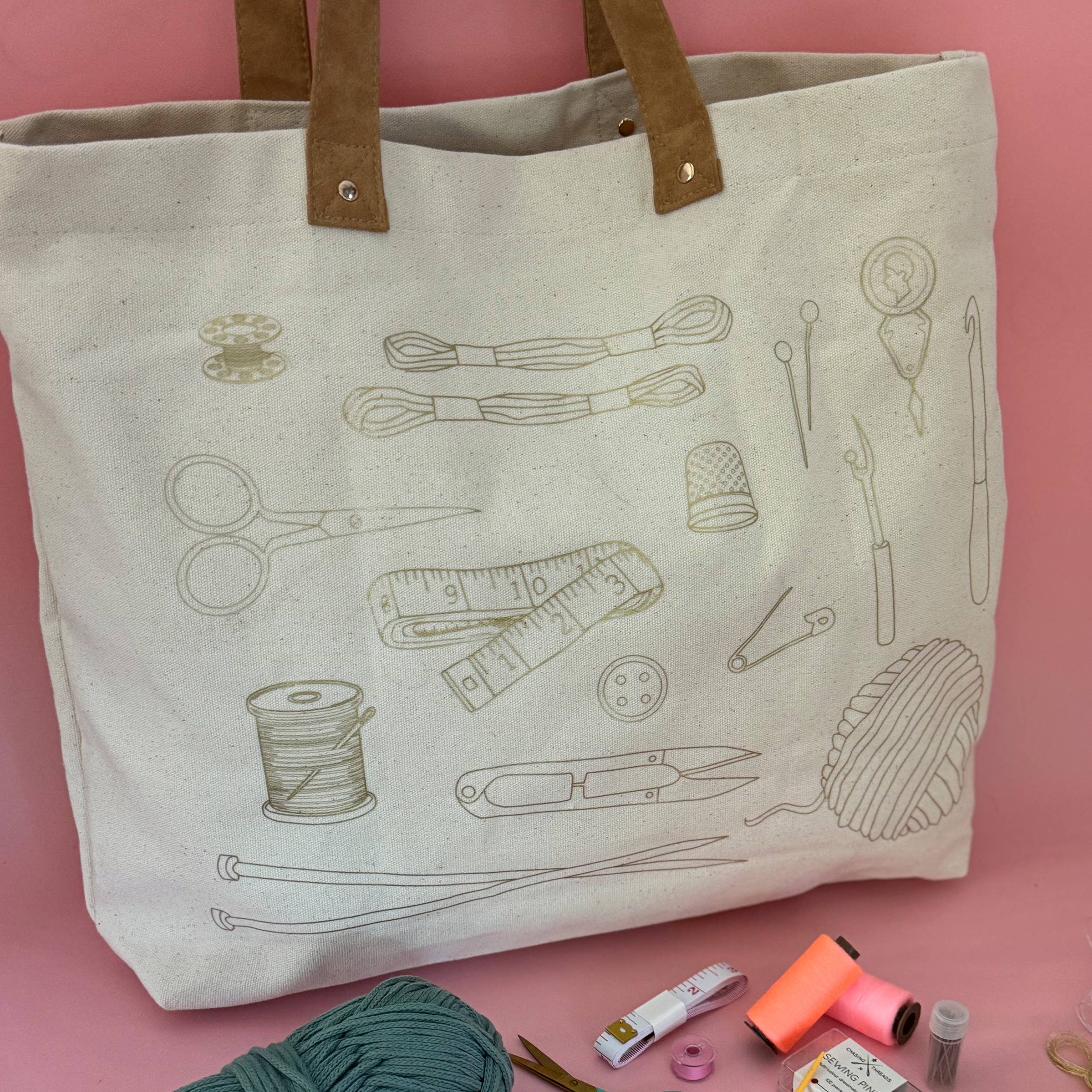 Stitch Your Craft Tools Tote Bag- Embroidery Kit project bag
